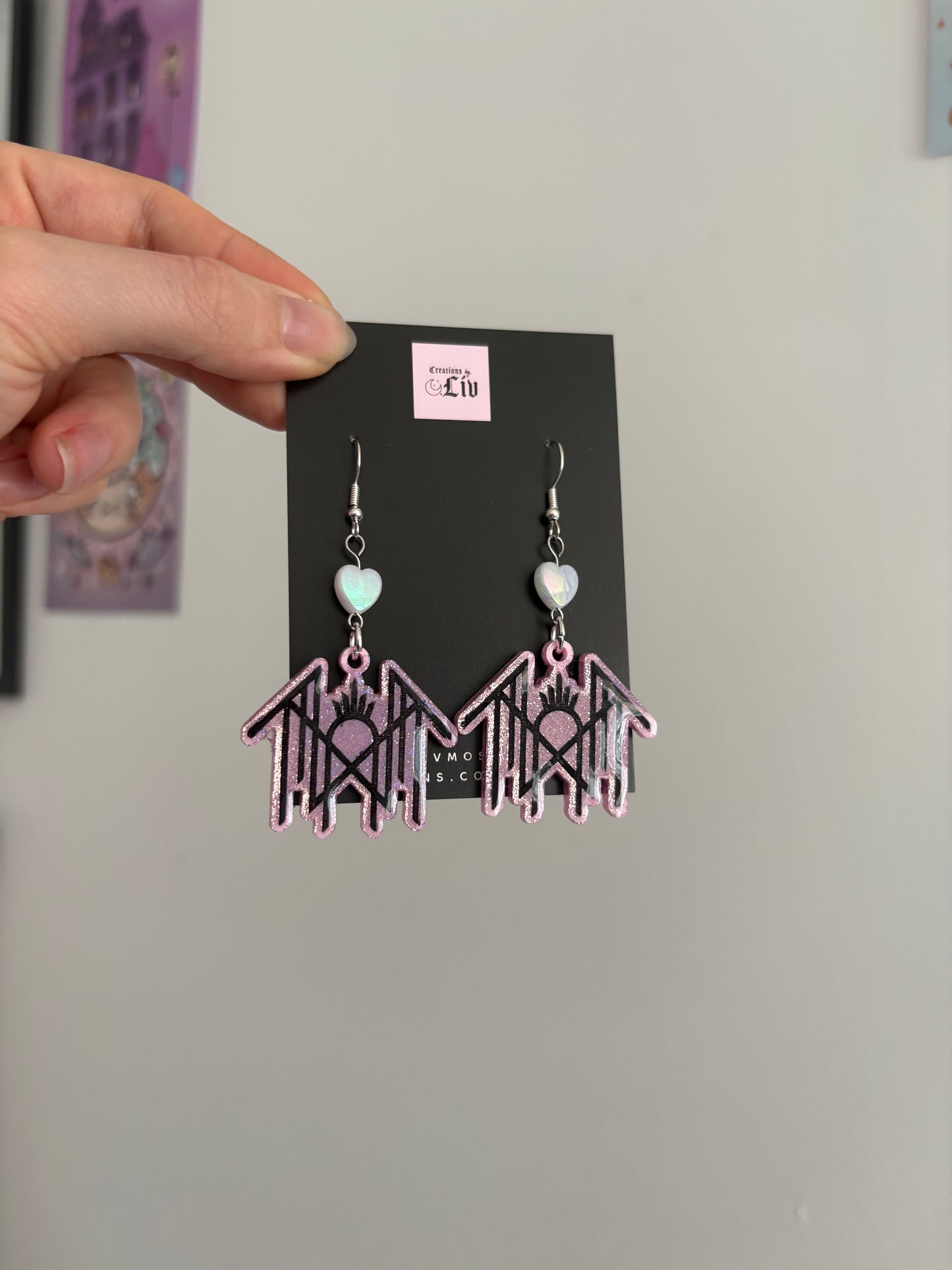 Pink Holographic Sleepy Earrings