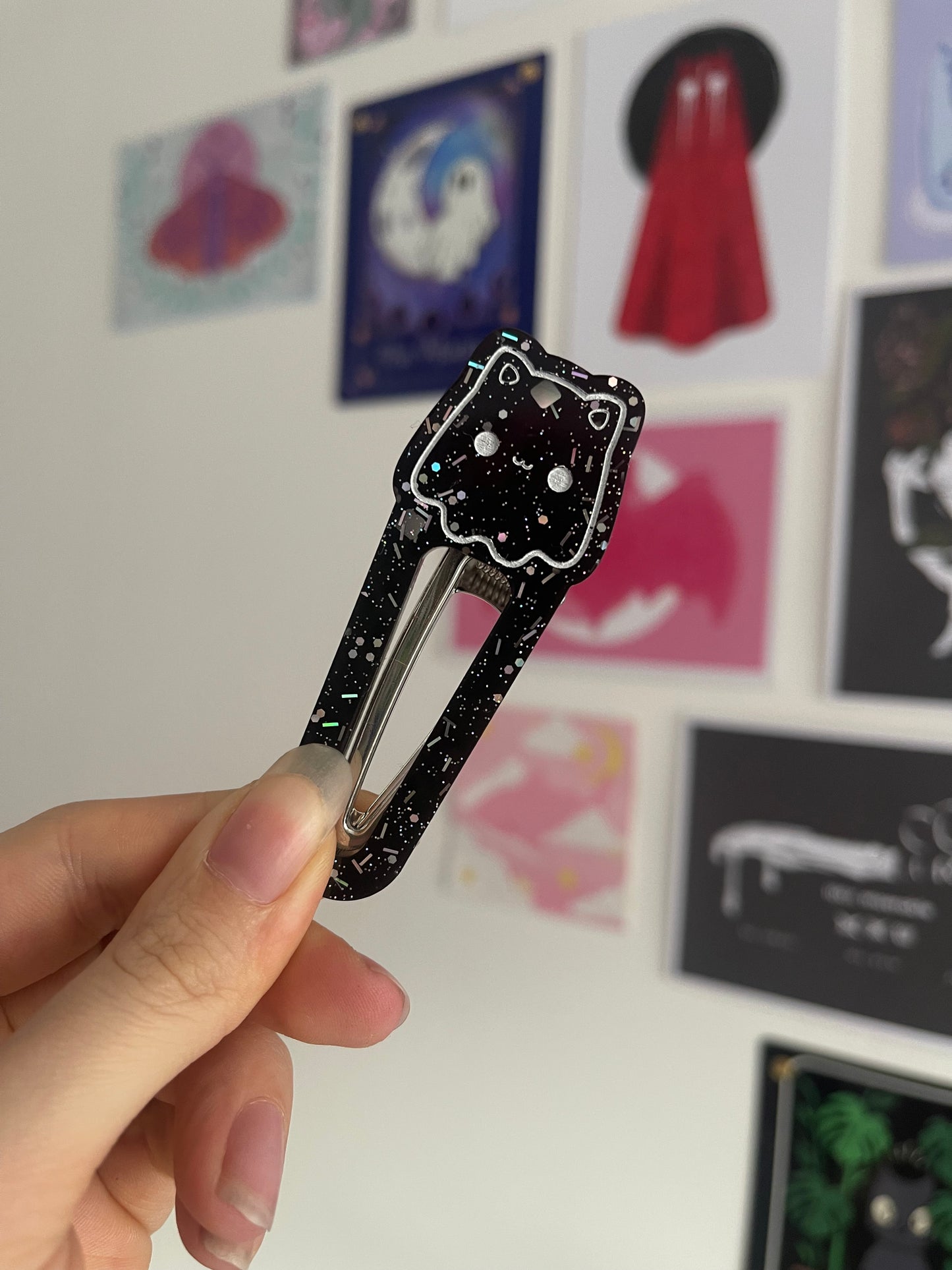Cat Ghost Barrette Clips