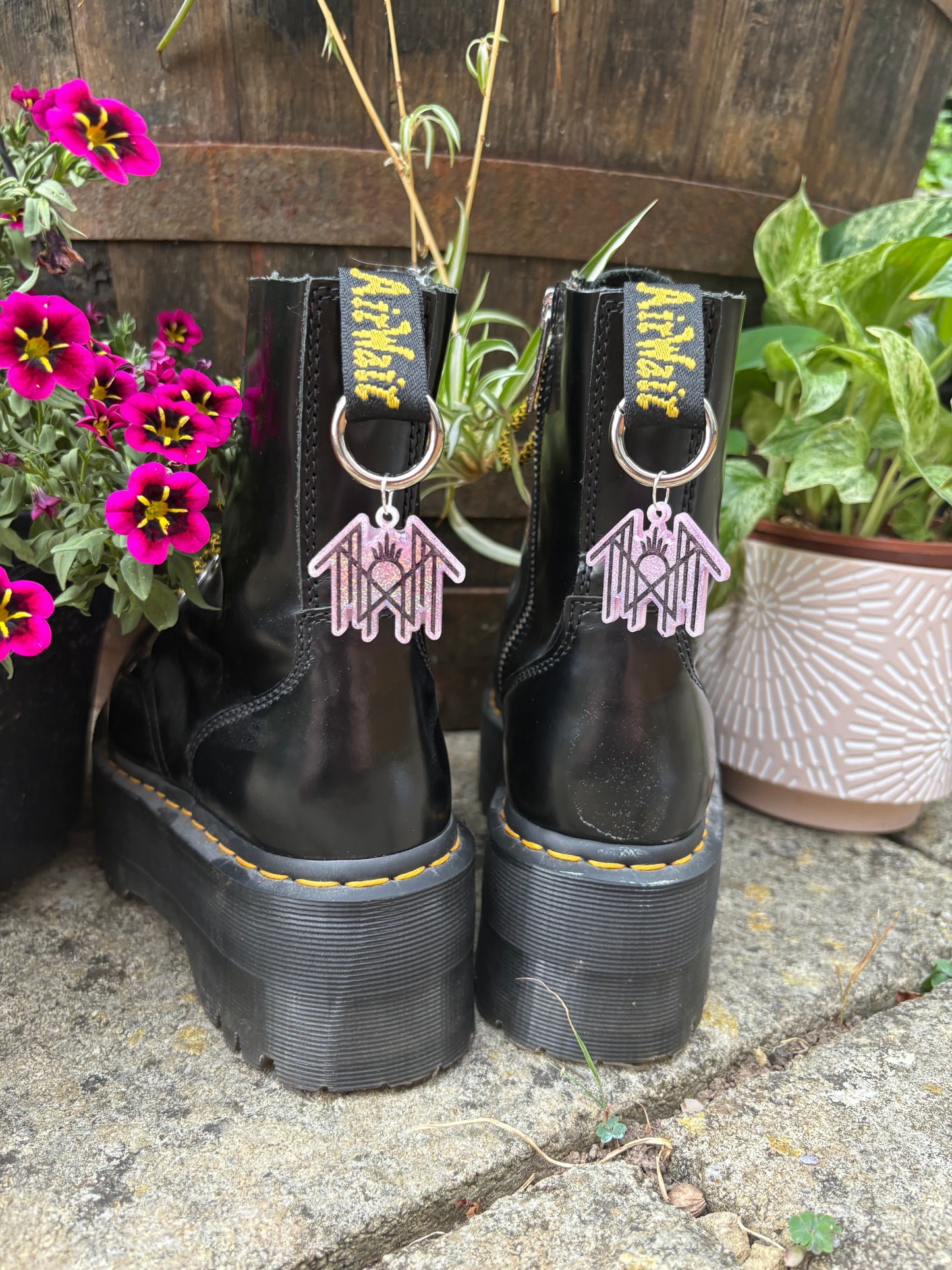Pink Holographic Sleepy Boot Charms