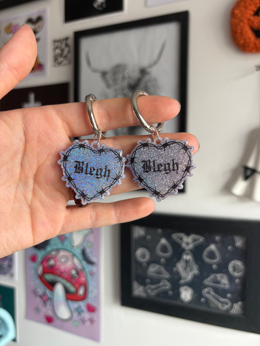 Lilac Holographic Blegh Barbed Heart Boot Charms