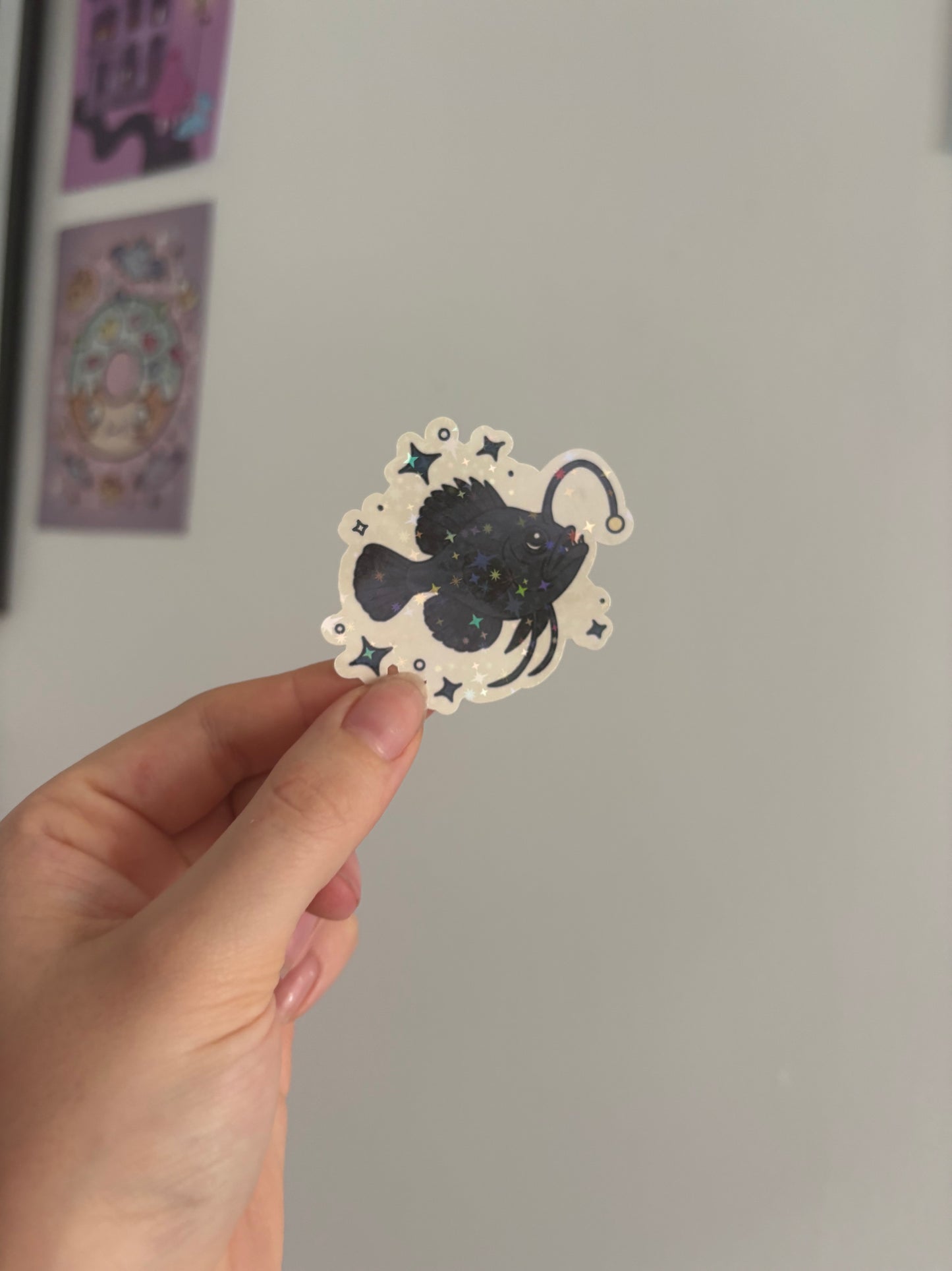 Anglerfish Holographic Sticker