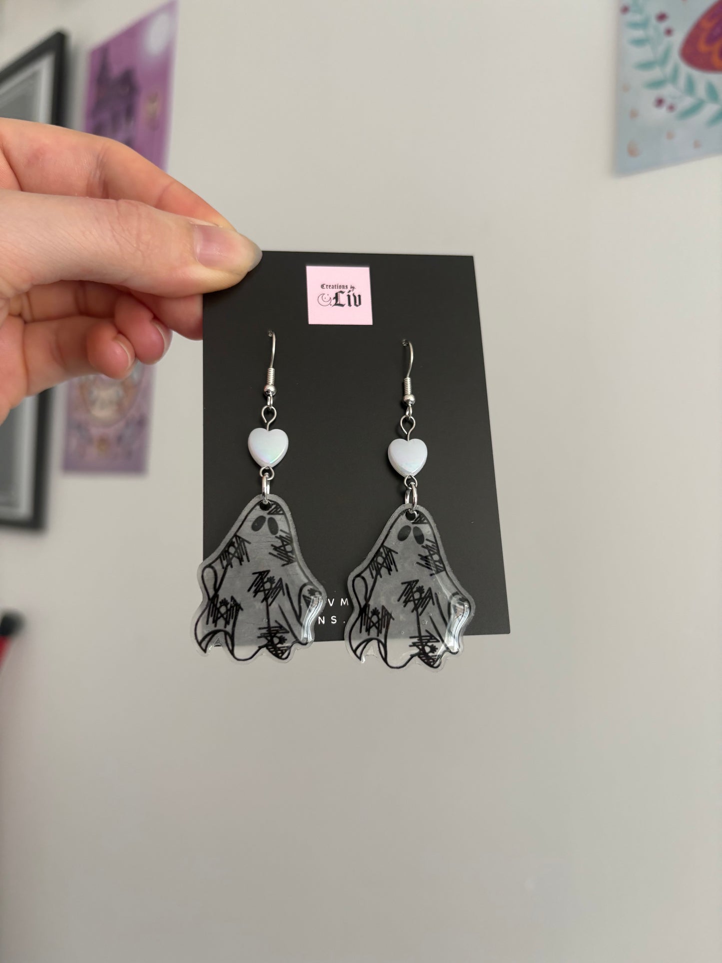 Sleepy Ghost Earrings