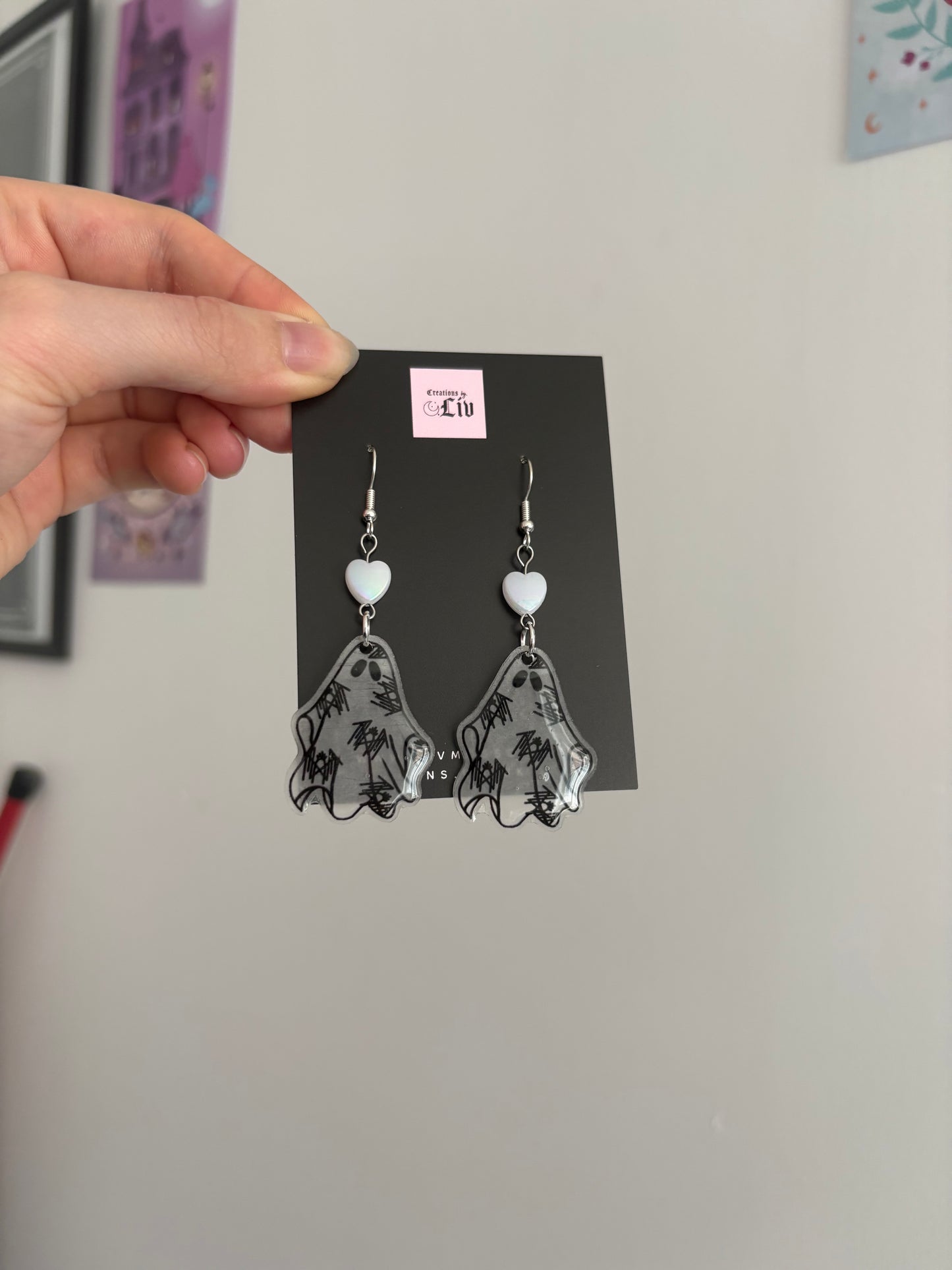 Sleepy Ghost Earrings