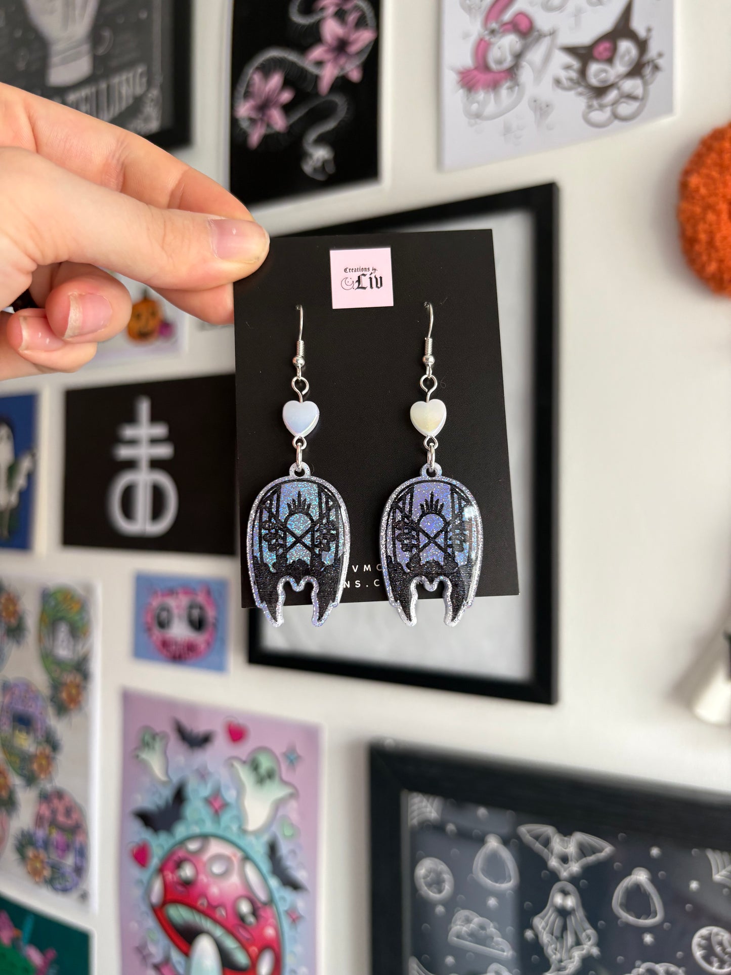 Lilac Holographic Sleepy Mask Earrings