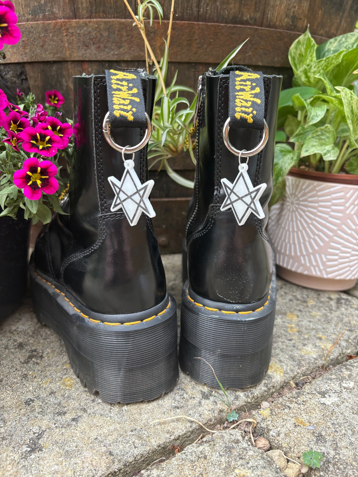 White Hexagram Boot Charms