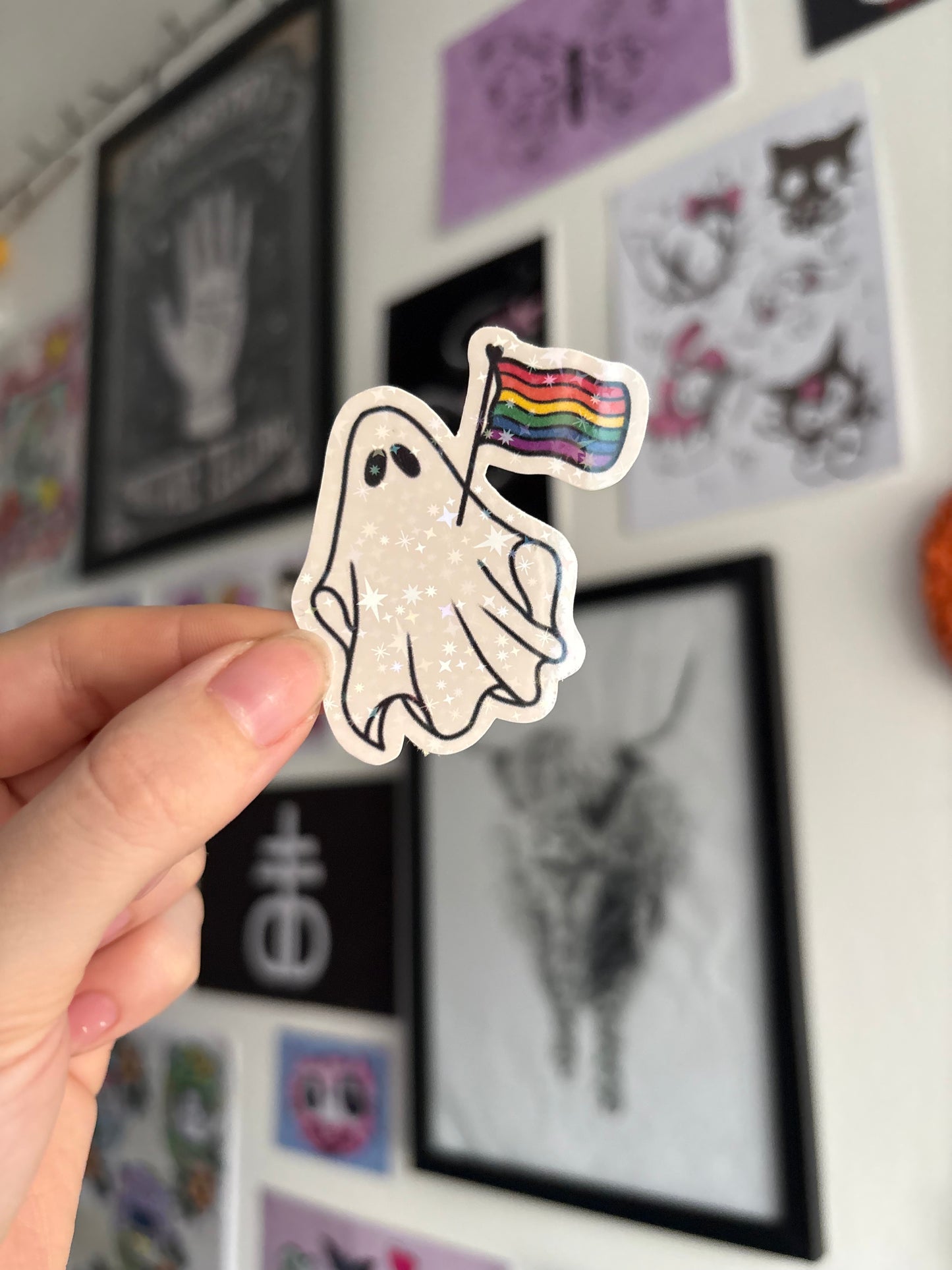 Pride Ghost Holographic Sticker