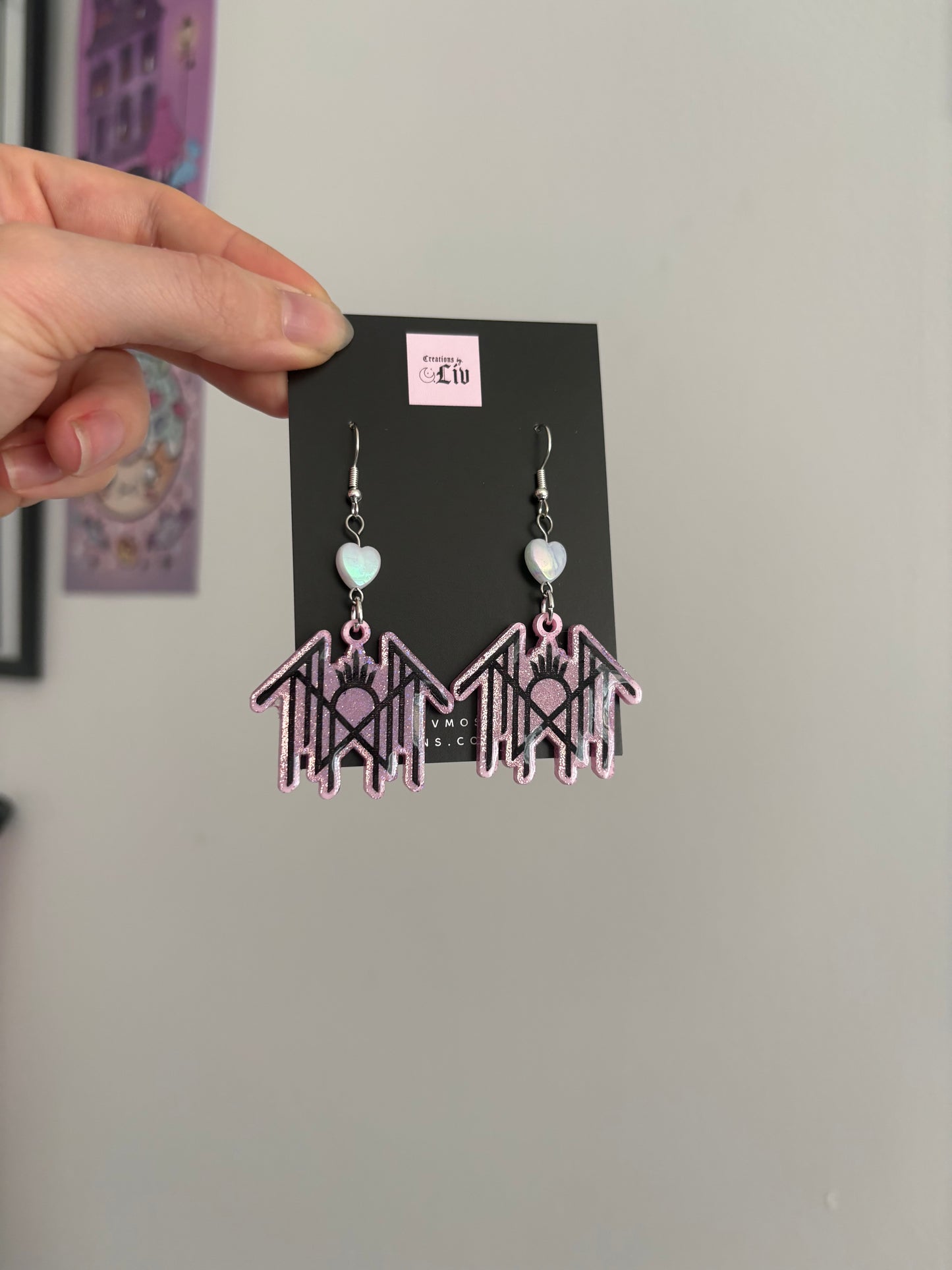 Pink Holographic Sleepy Earrings