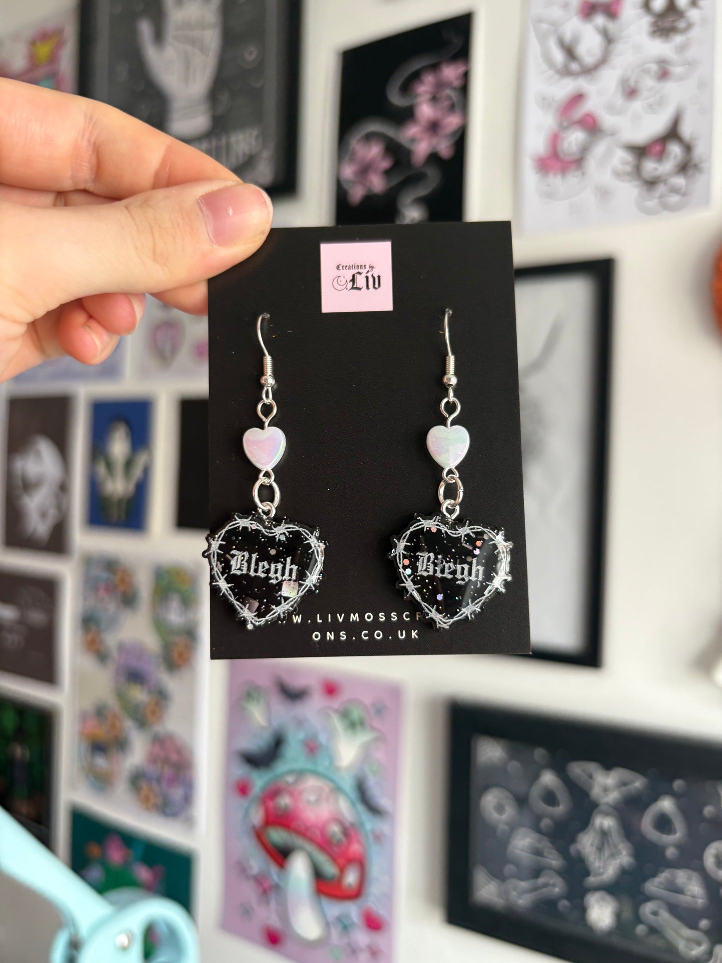 Small Blegh Barbed Heart Earrings