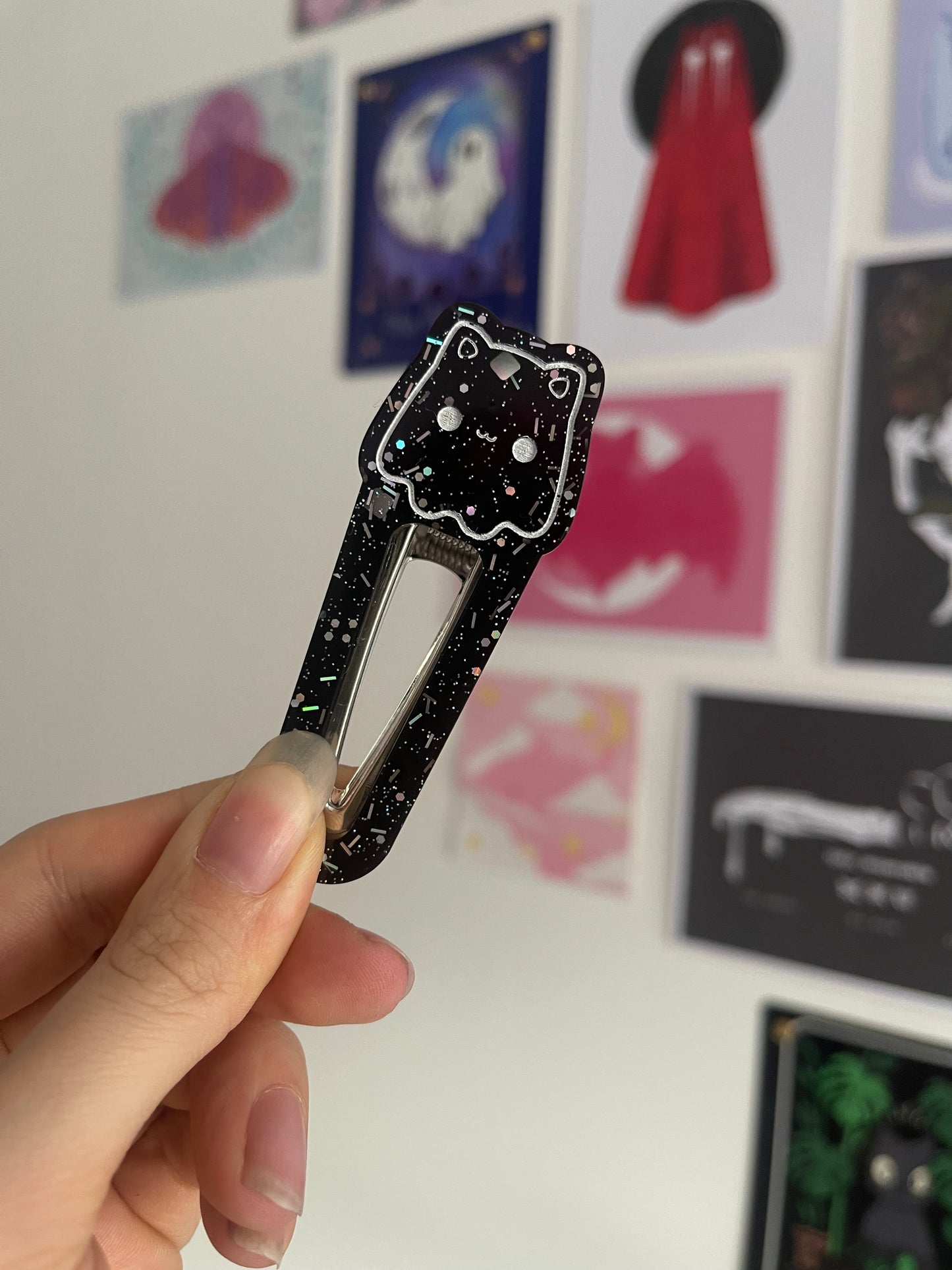 Cat Ghost Barrette Clips