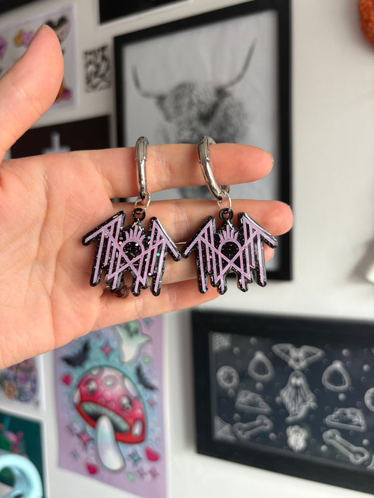 Black & Pink Sleepy Boot Charms