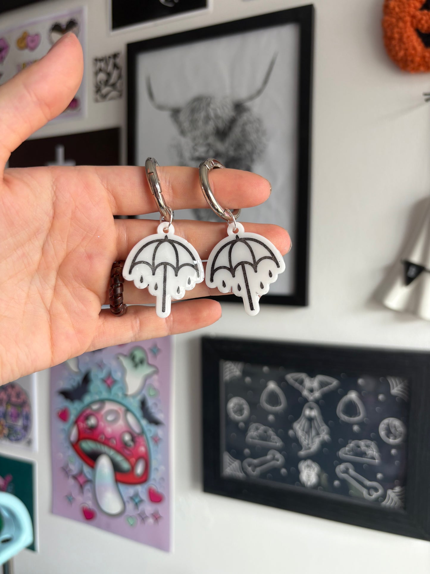 White Rainy Umbrella Boot Charms