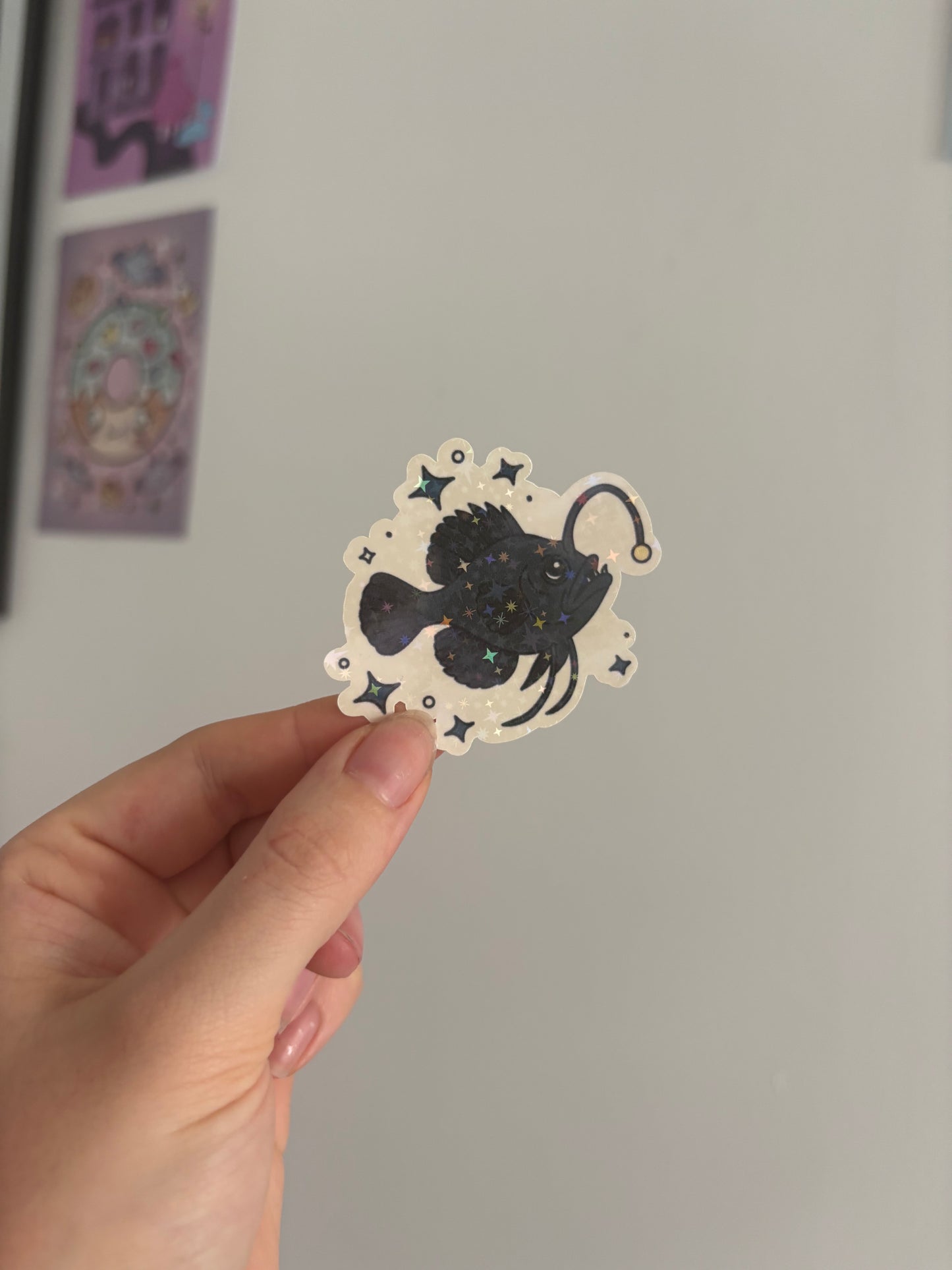 Anglerfish Holographic Sticker