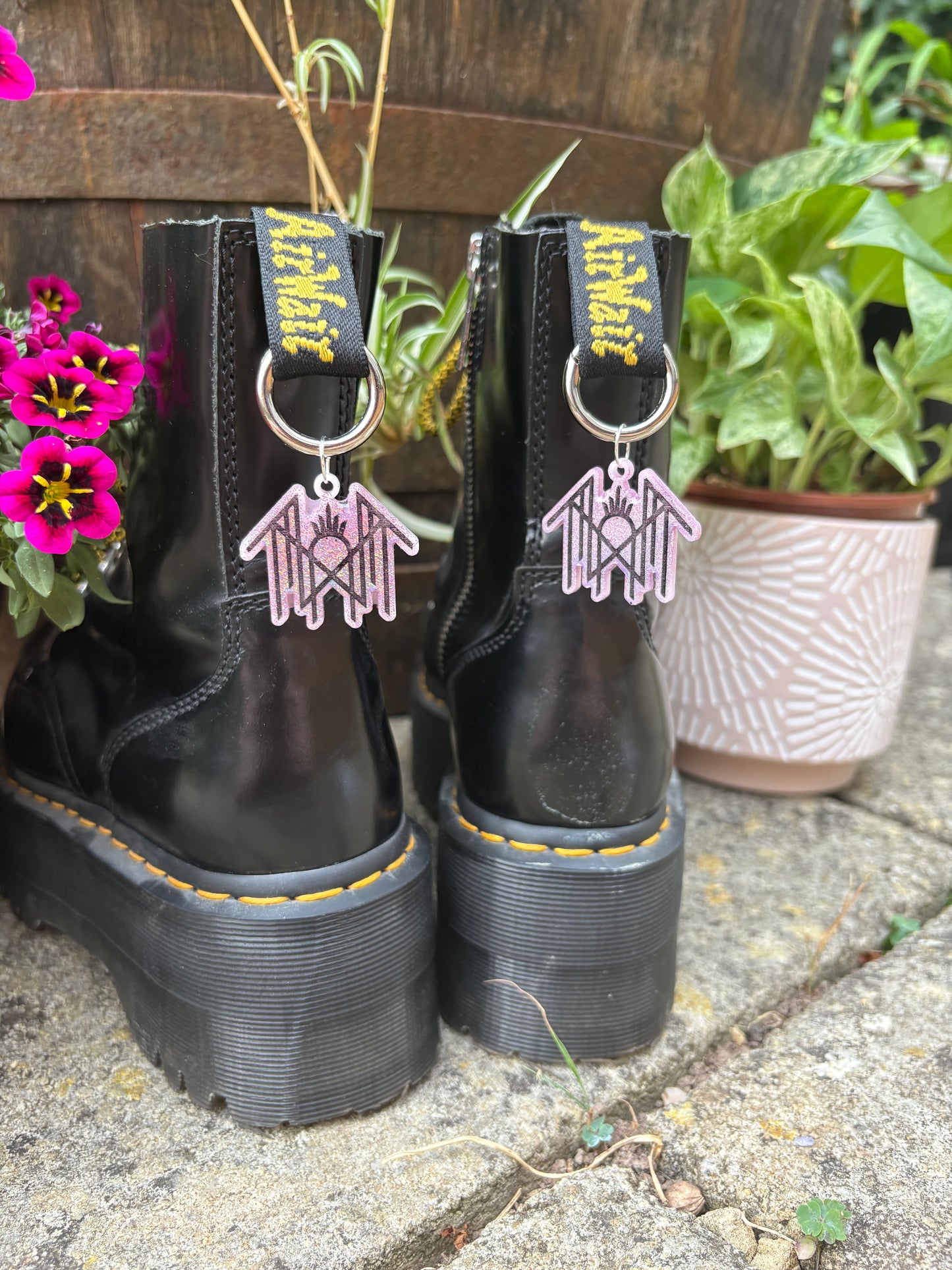 Pink Holographic Sleepy Boot Charms