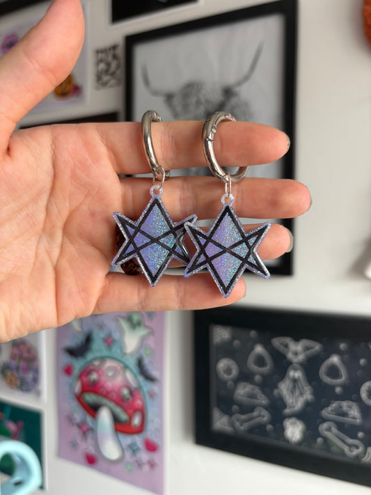 Lilac Holographic Hexagram Boot Charms