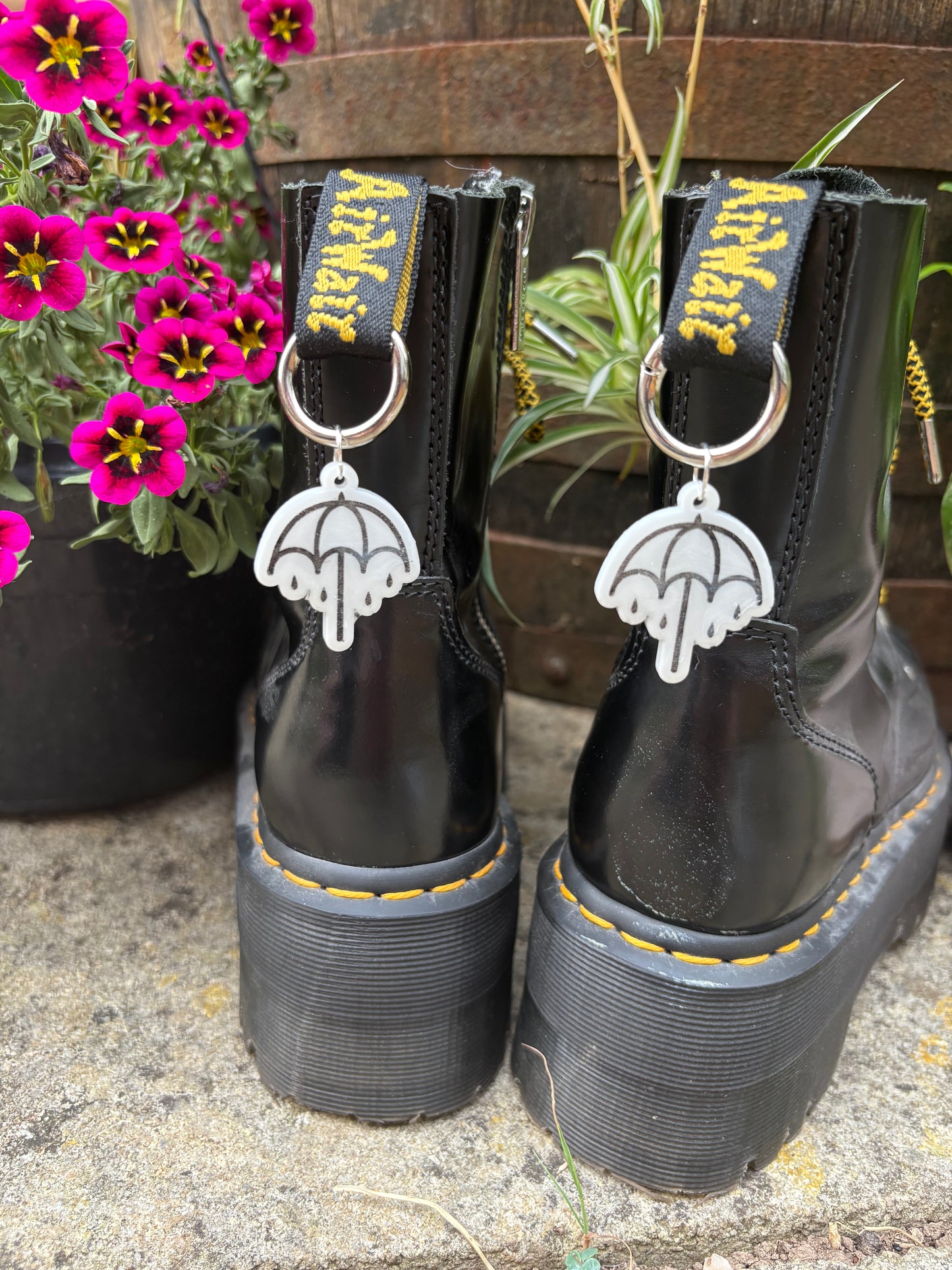 White Rainy Umbrella Boot Charms