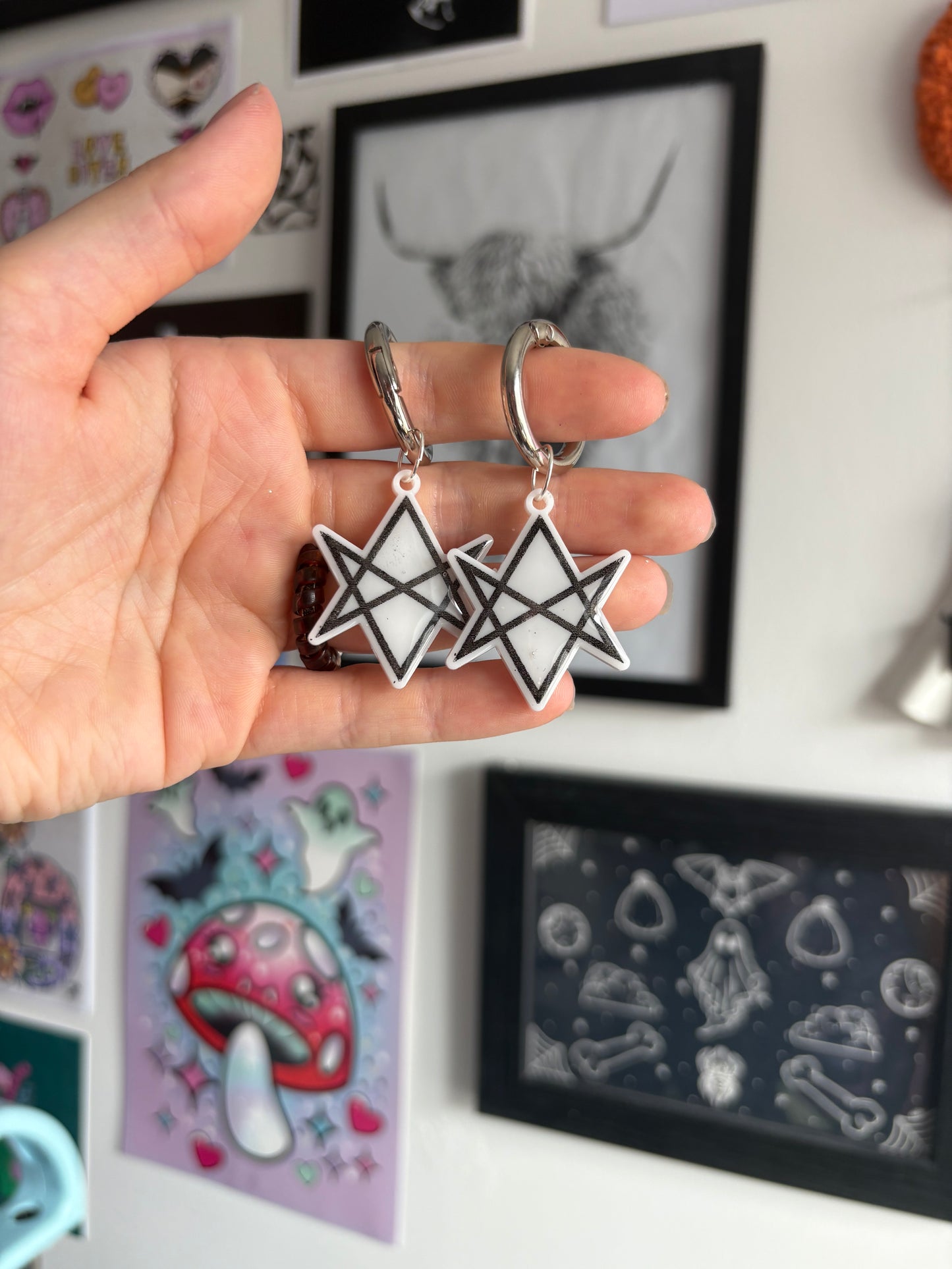 White Hexagram Boot Charms