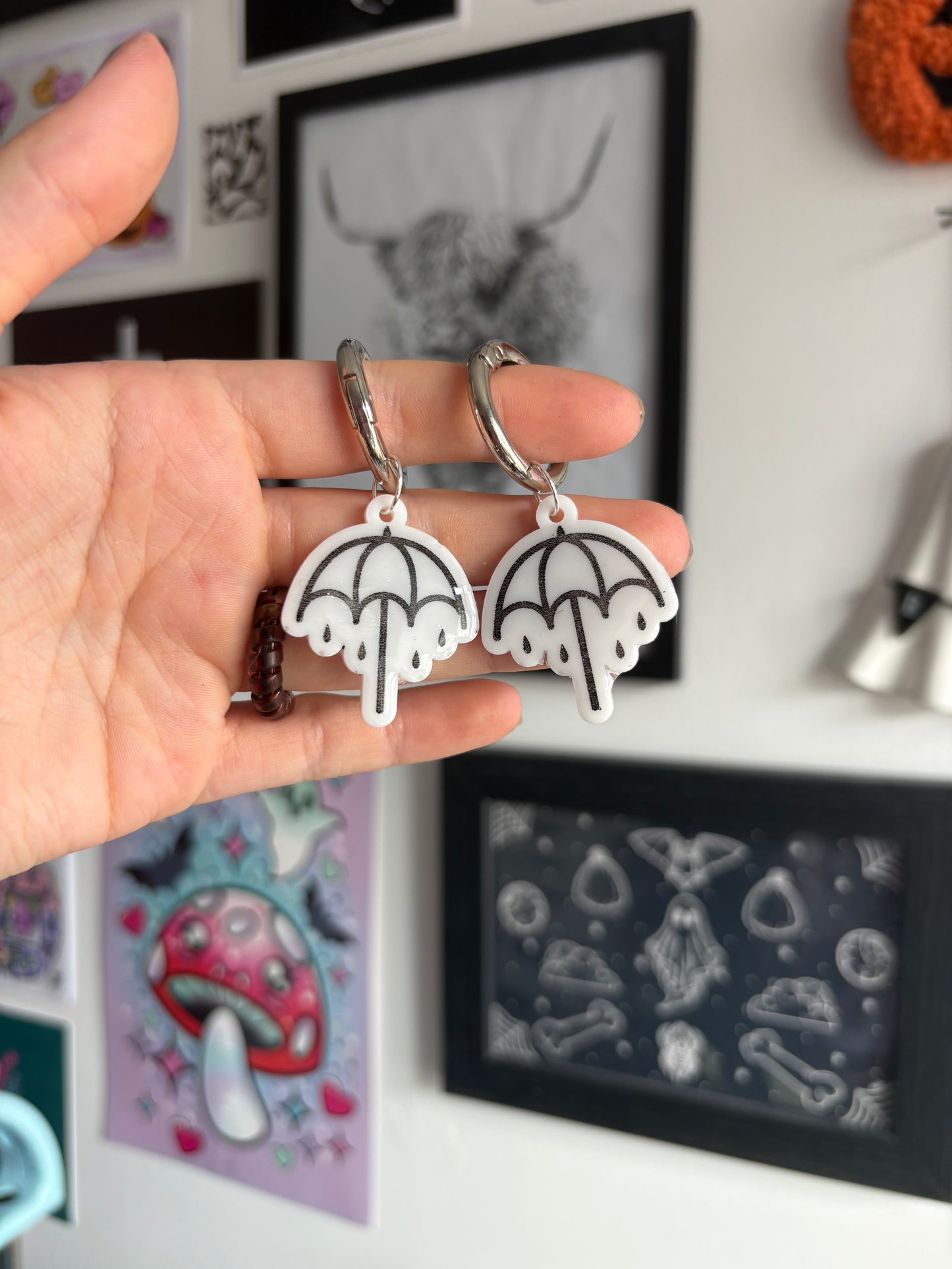 White Rainy Umbrella Boot Charms