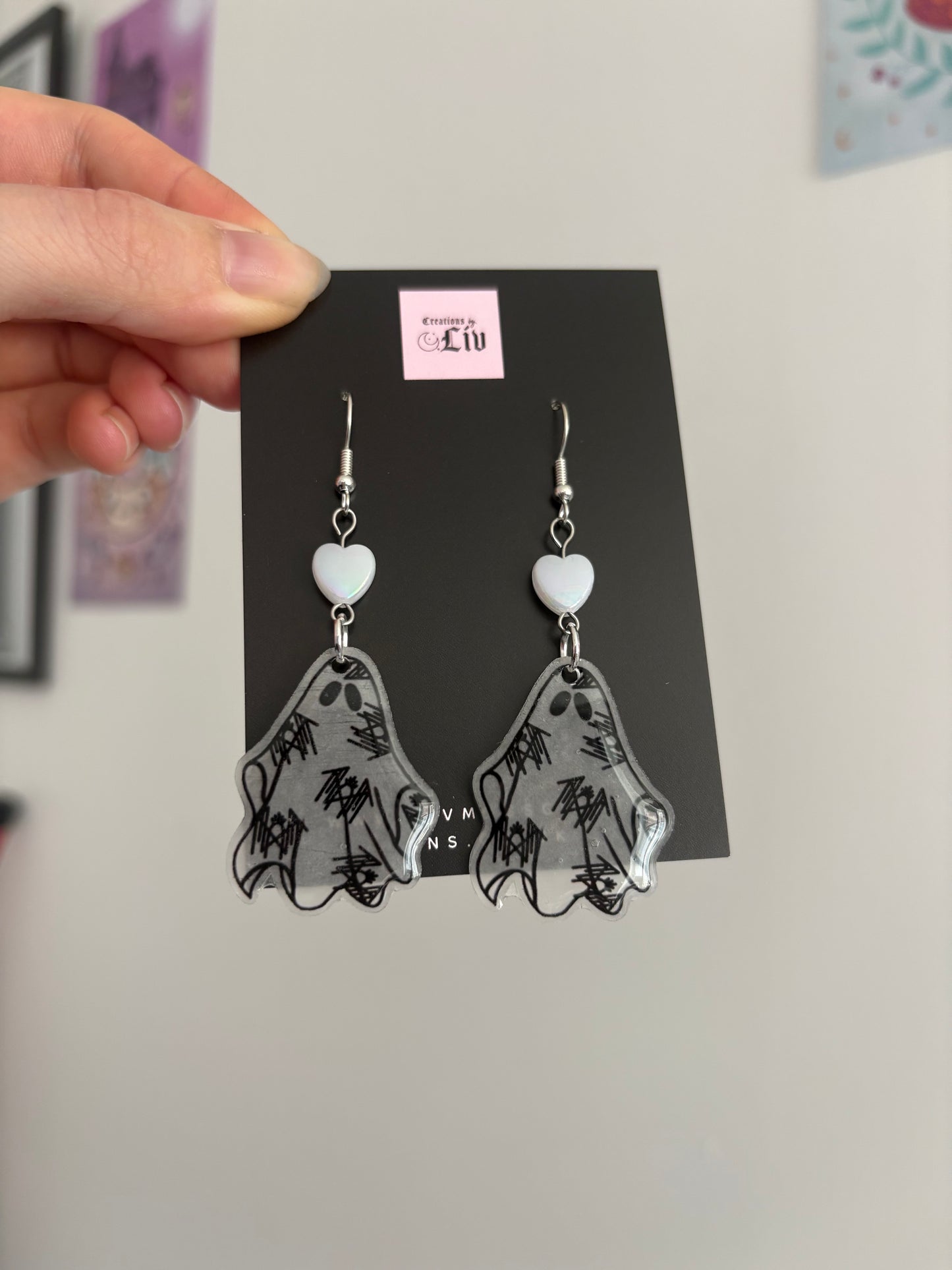 Sleepy Ghost Earrings