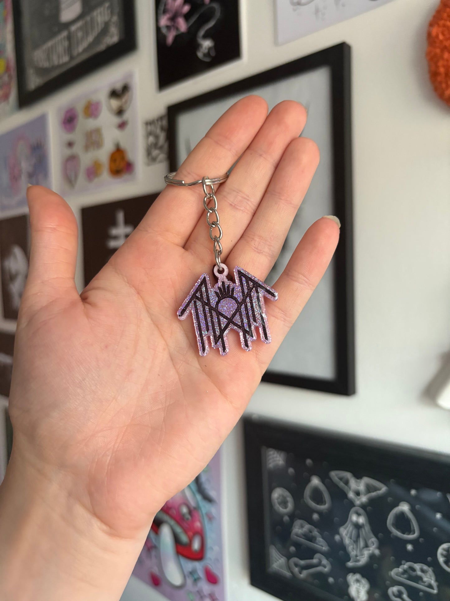 Pink Holographic Sleepy Keyring