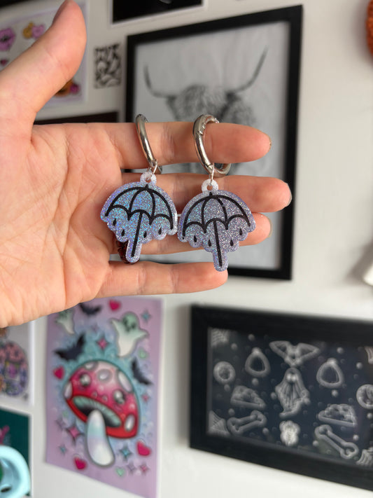 Lilac Holographic Rainy Umbrella Boot Charms