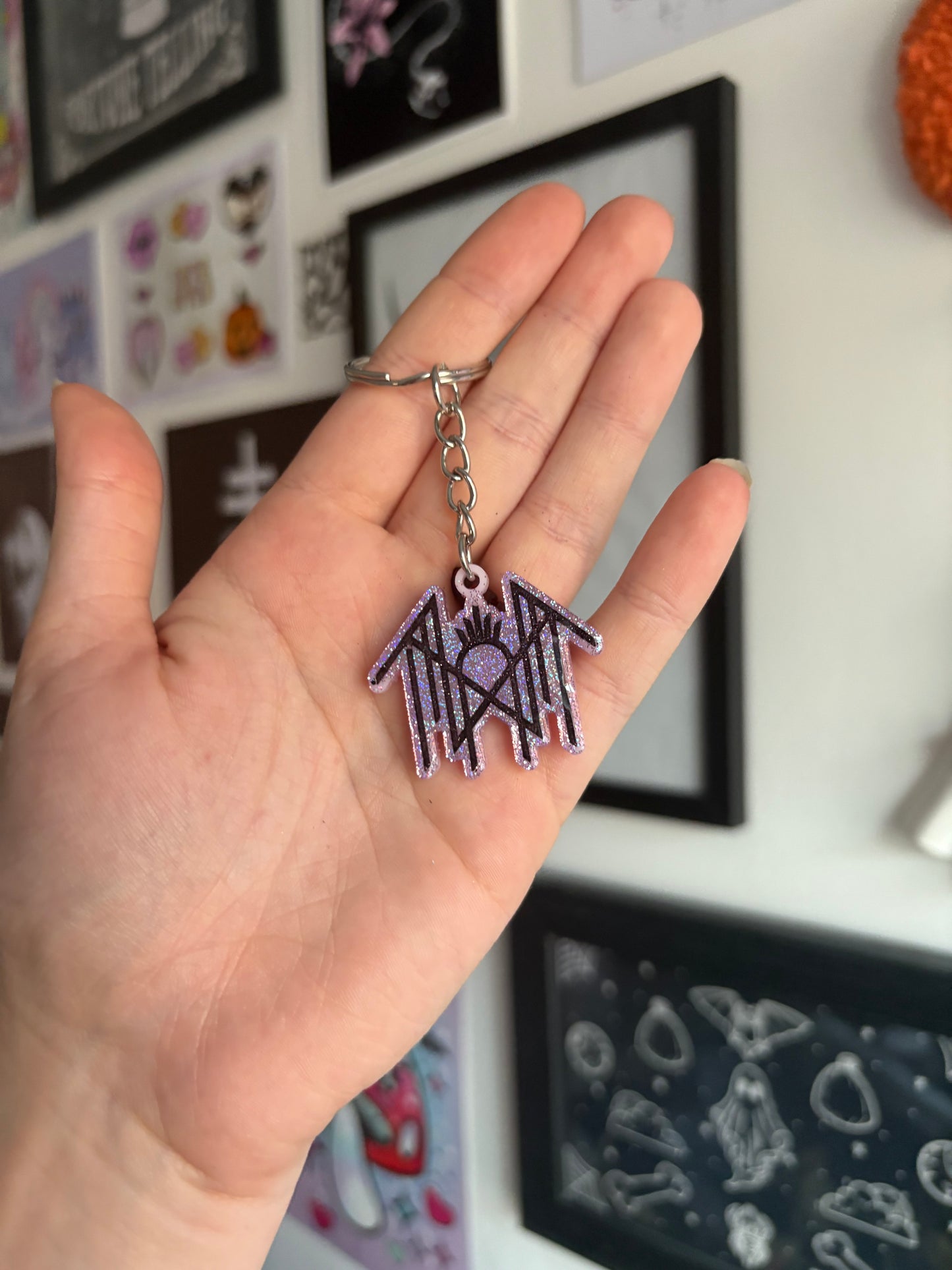 Pink Holographic Sleepy Keyring