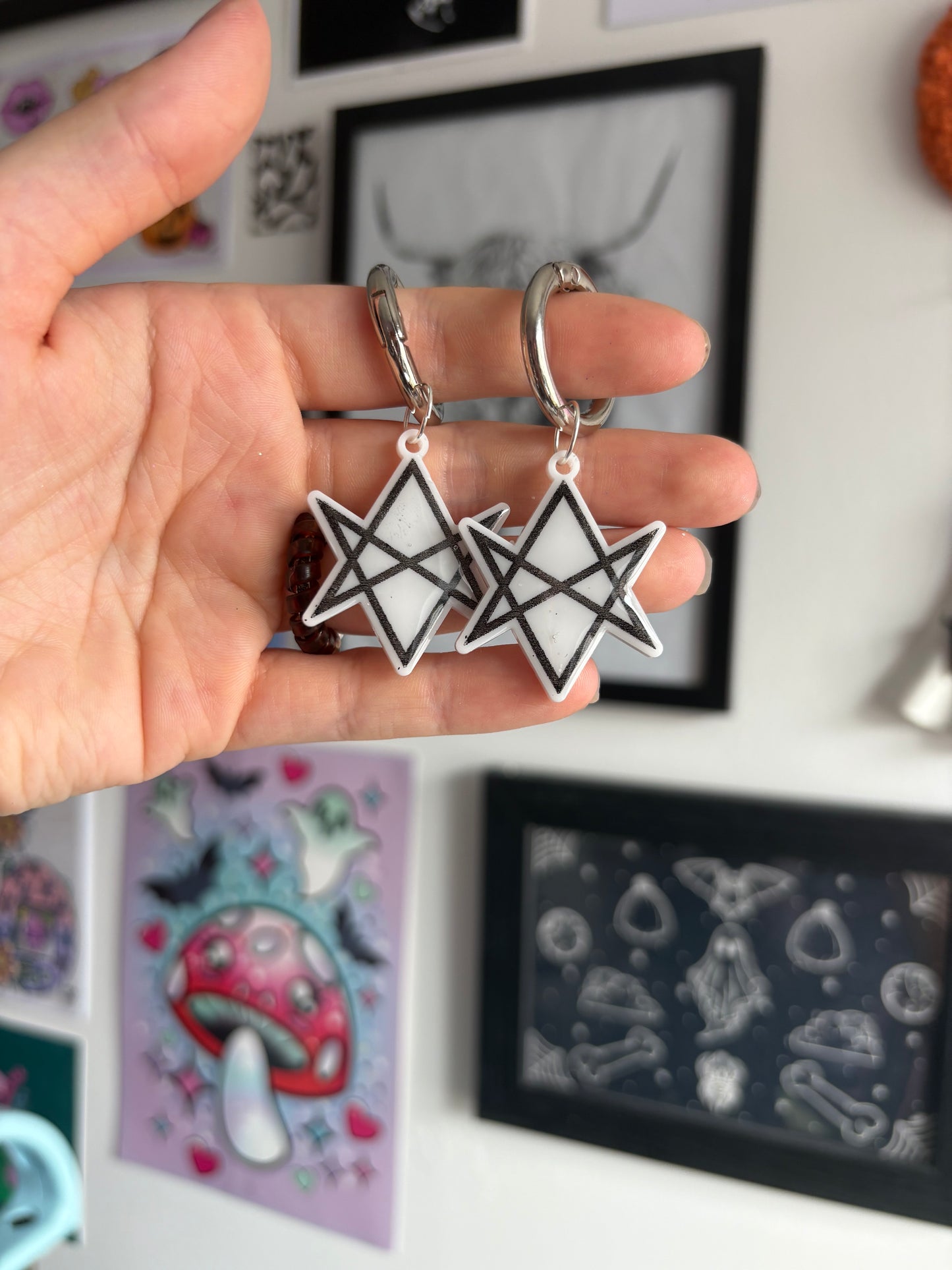 White Hexagram Boot Charms