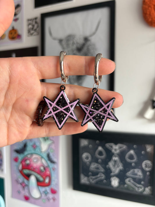 Black & Pink Hexagram Boot Charms