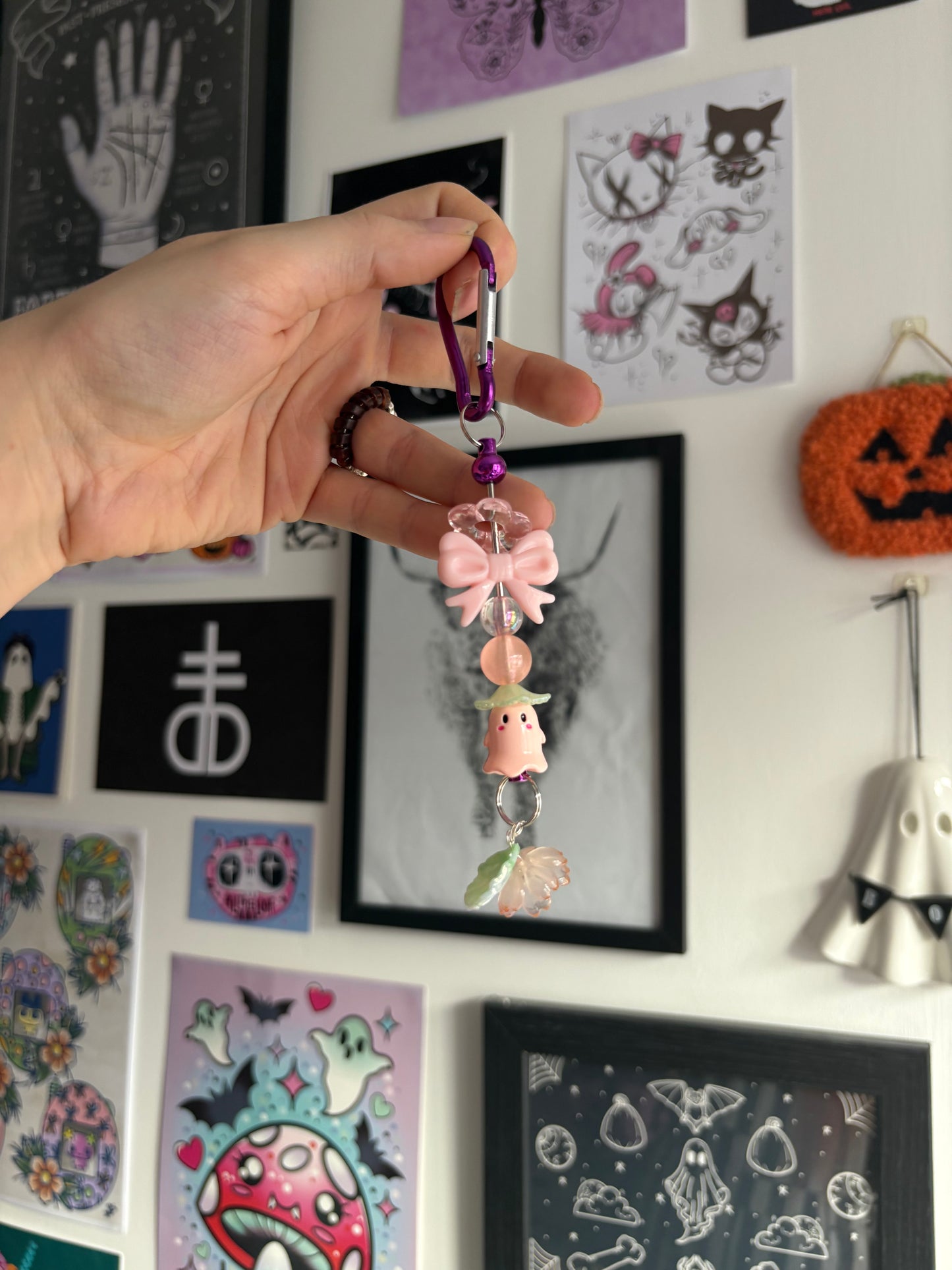 Pink Cottagecore Ghost Charm