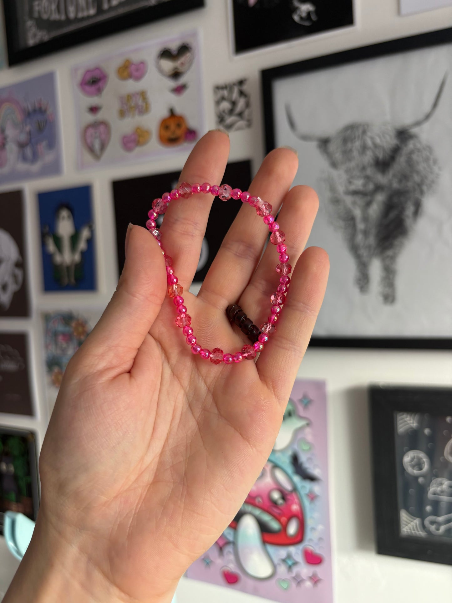 Hot Pink Beaded Bracelet