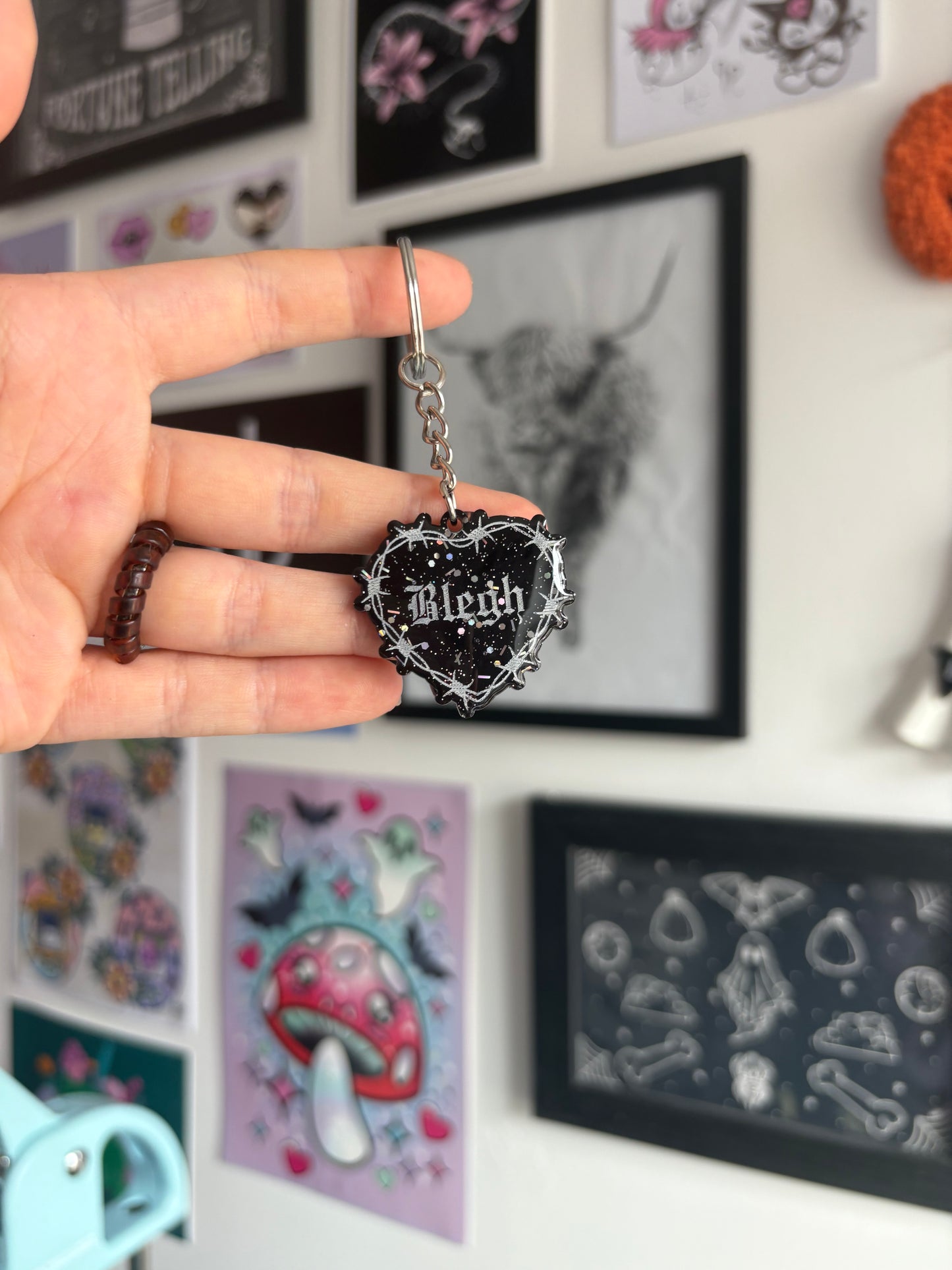 Blegh Barbed Heart Keyring