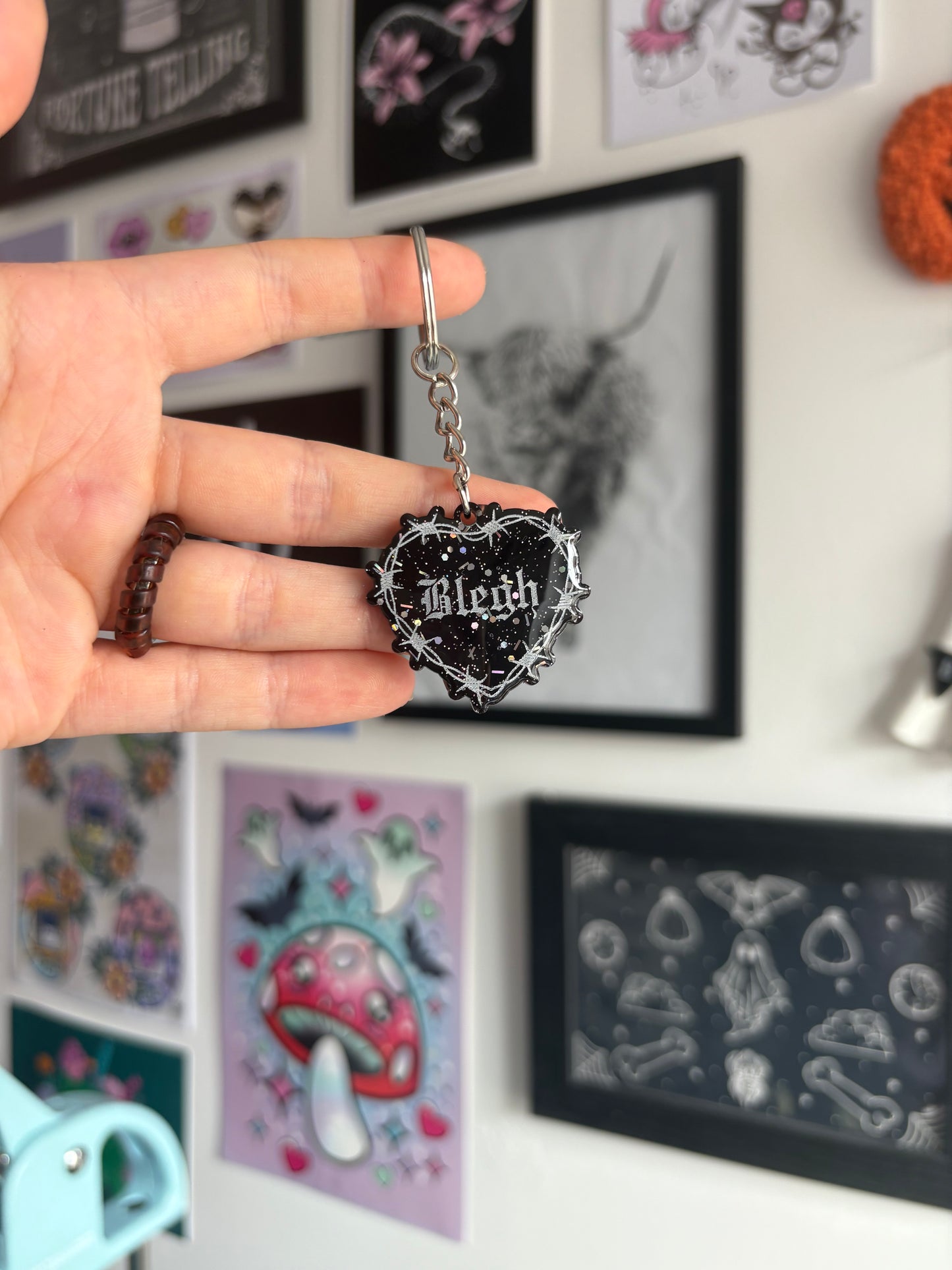 Blegh Barbed Heart Keyring