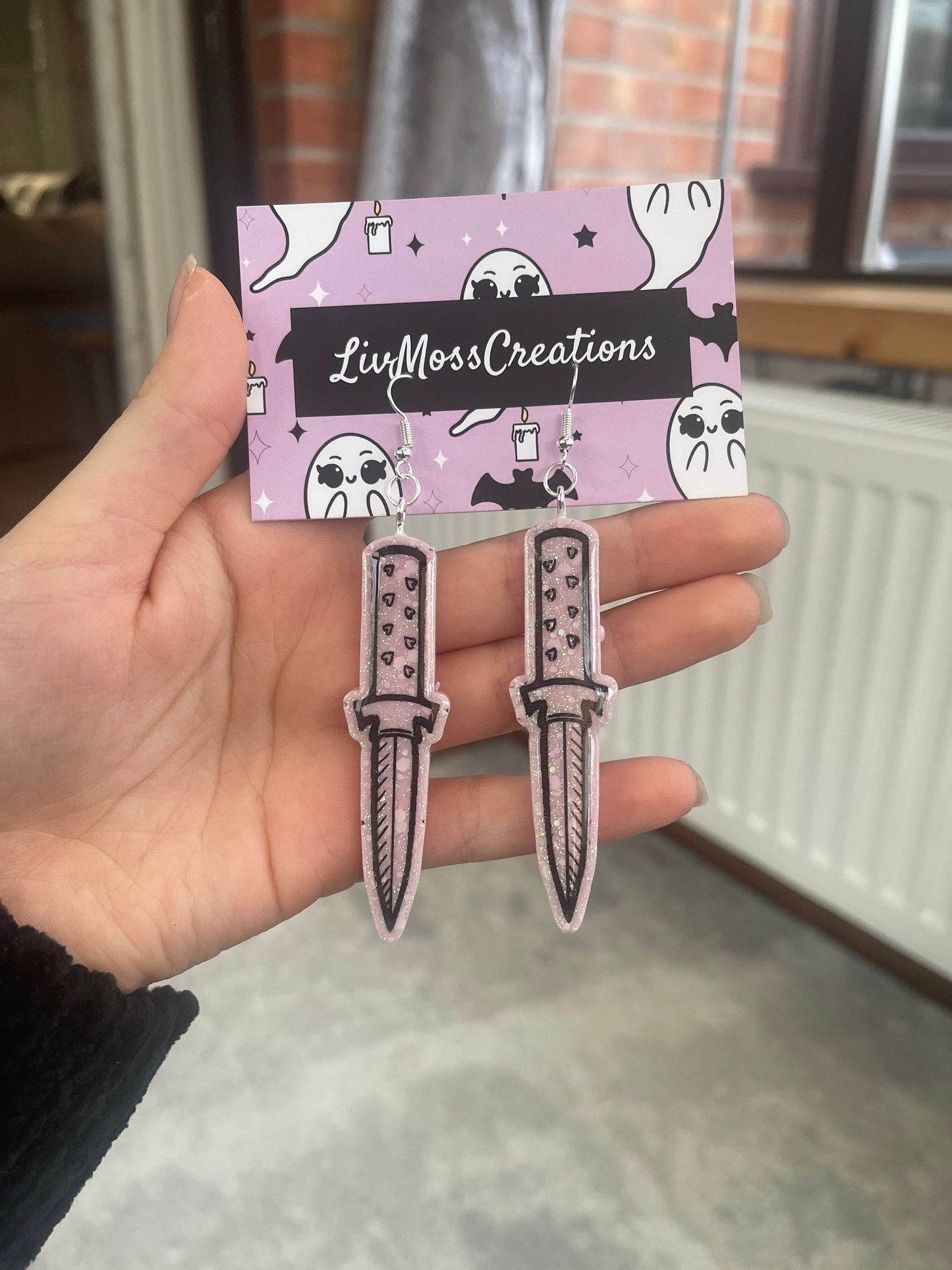 Cute Hearts Dagger Earrings