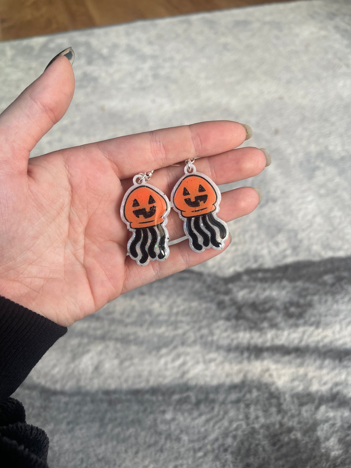 Pumpkin Jellyfish Earrings