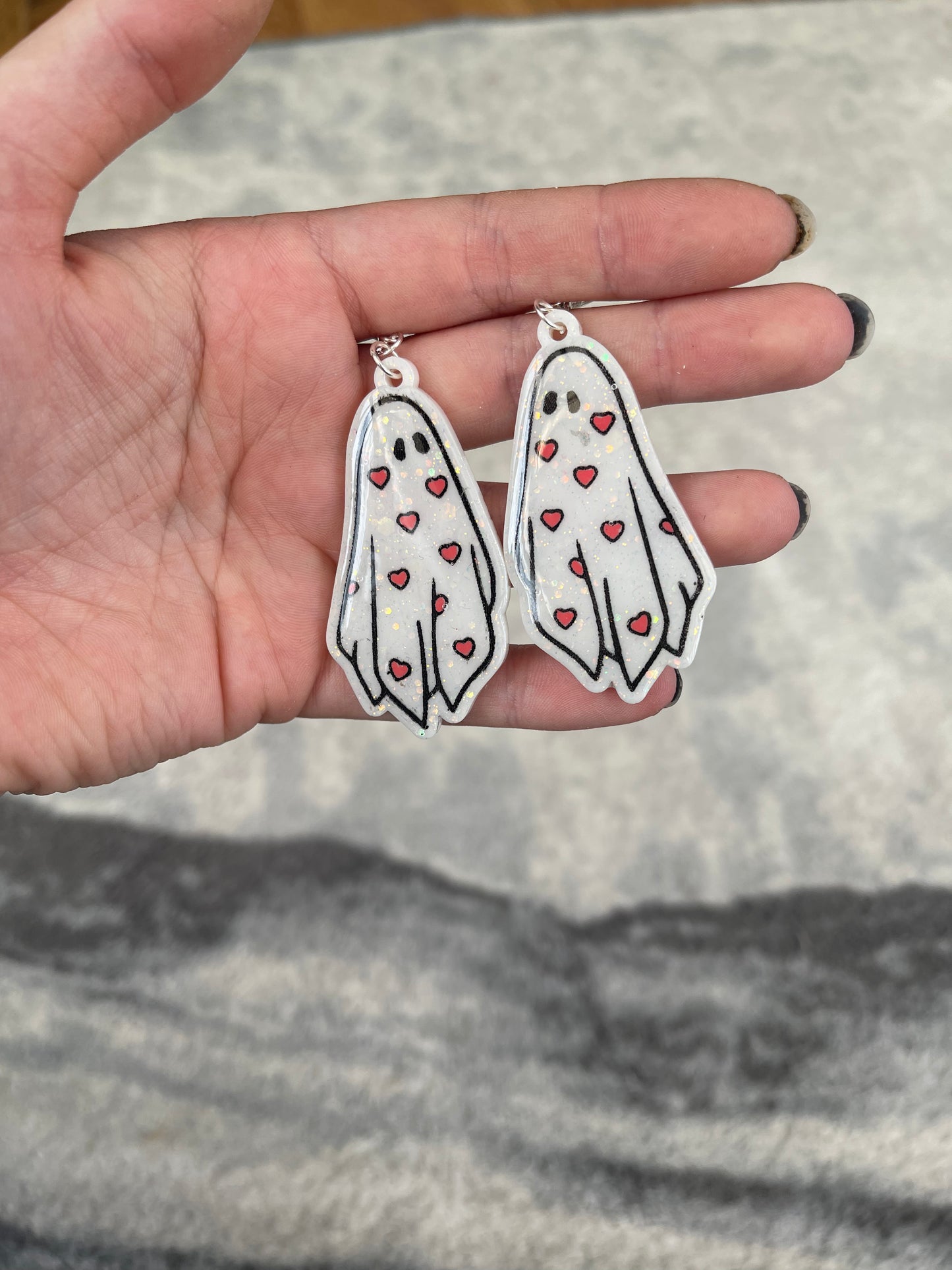 Hearts Ghost Earrings