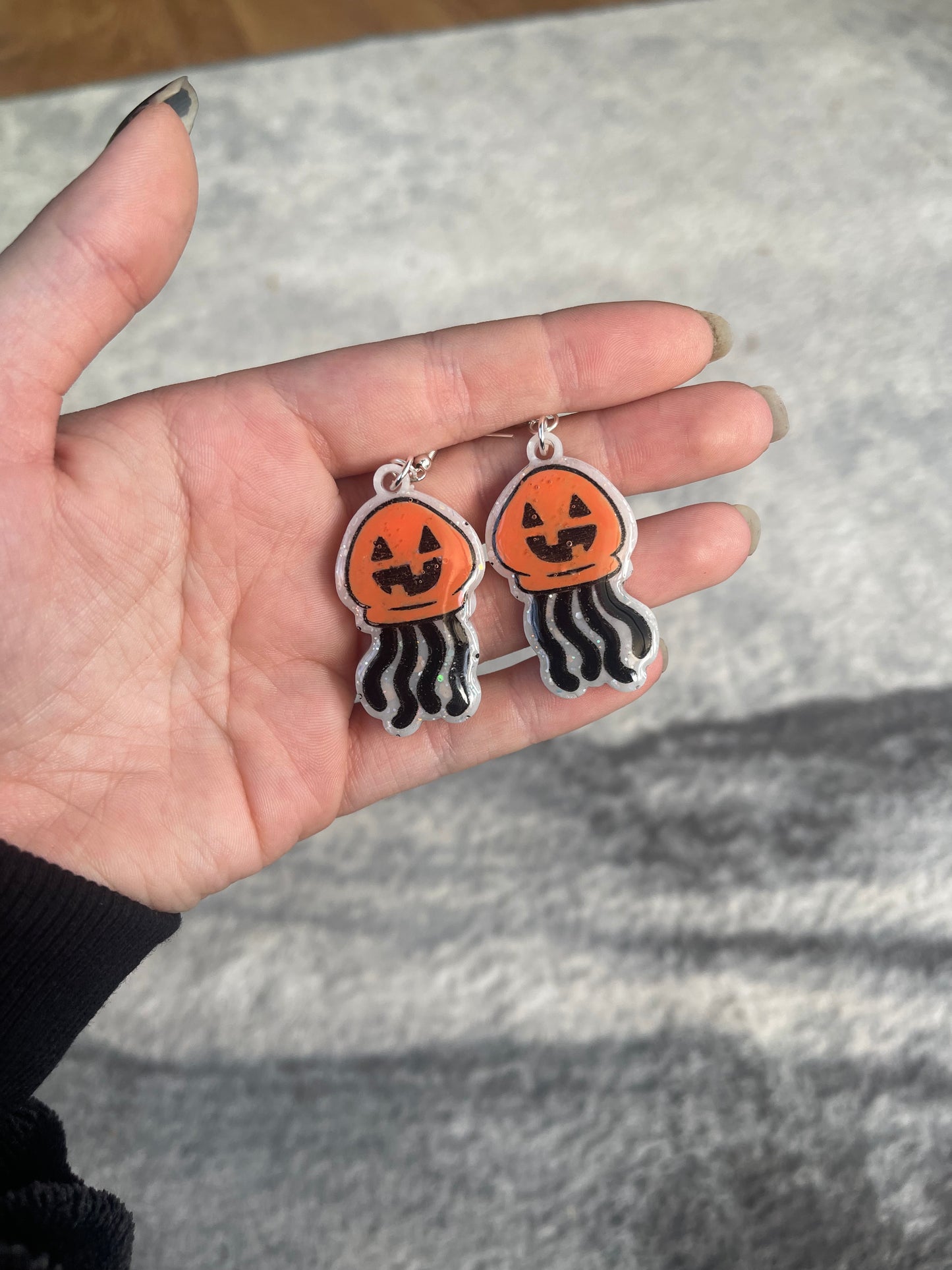 Pumpkin Jellyfish Earrings
