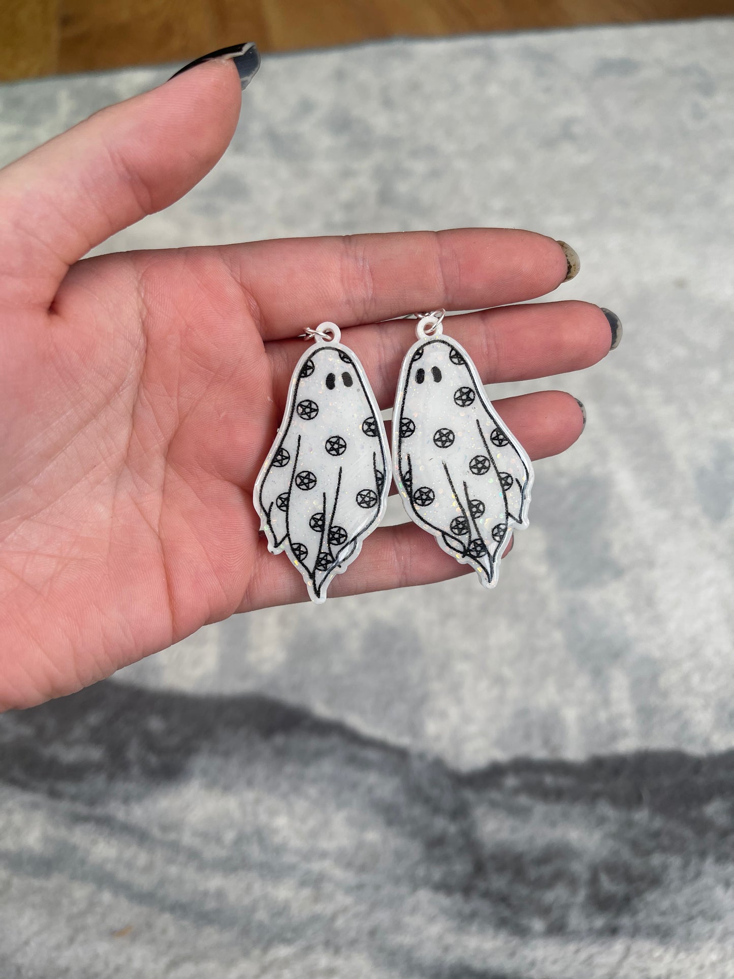 Pentagram Ghost Earrings