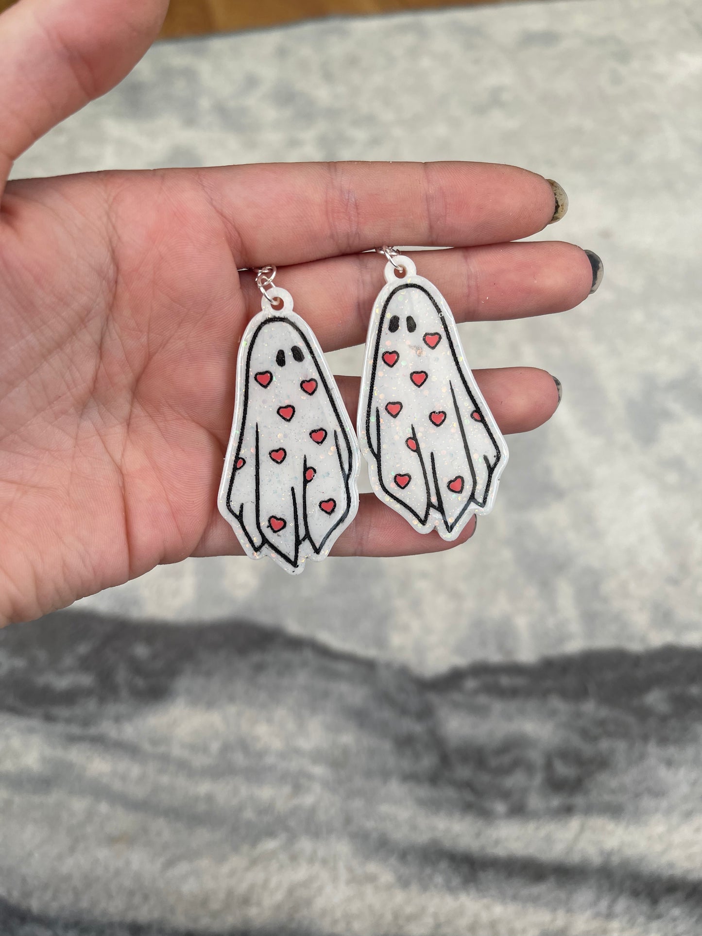 Hearts Ghost Earrings