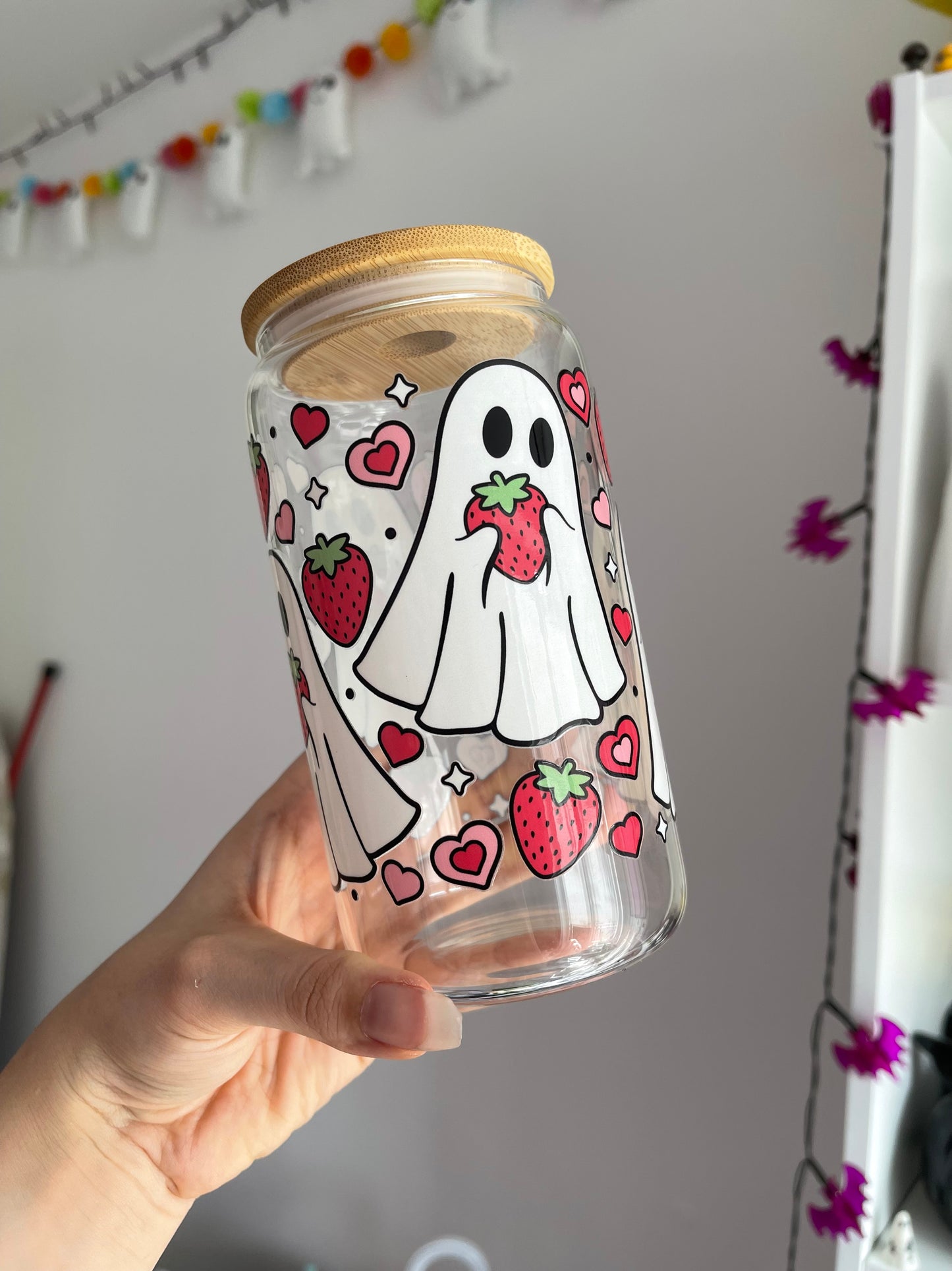 Strawberry Ghostie Glass Libbey Can