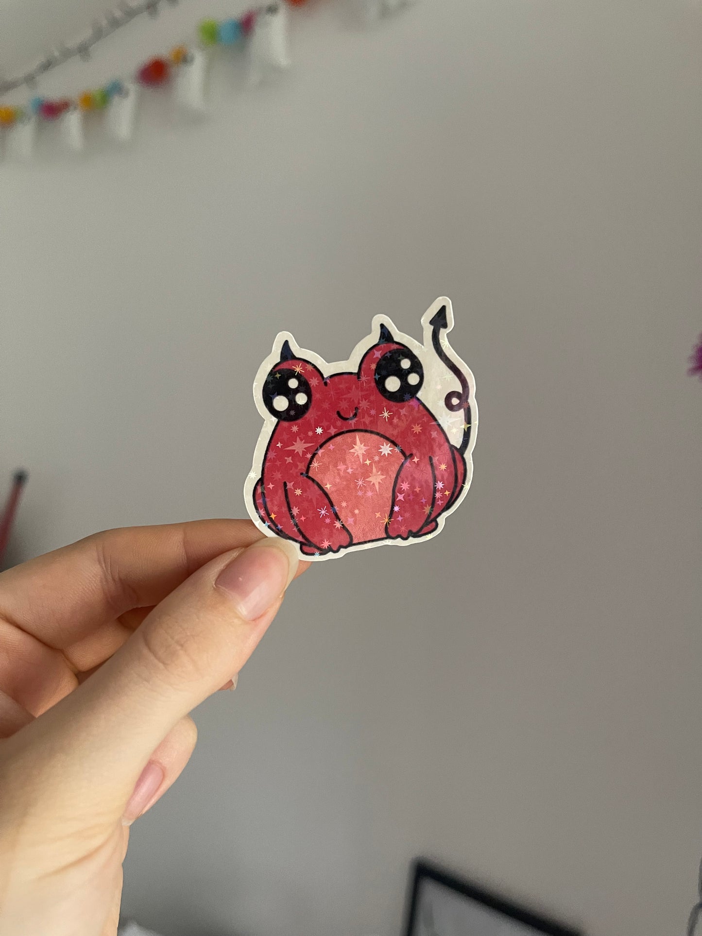 Devil Frog Holographic Sticker