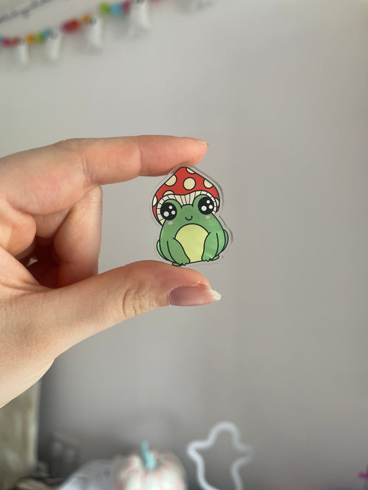 Mushroom Froggy Acrylic Pin