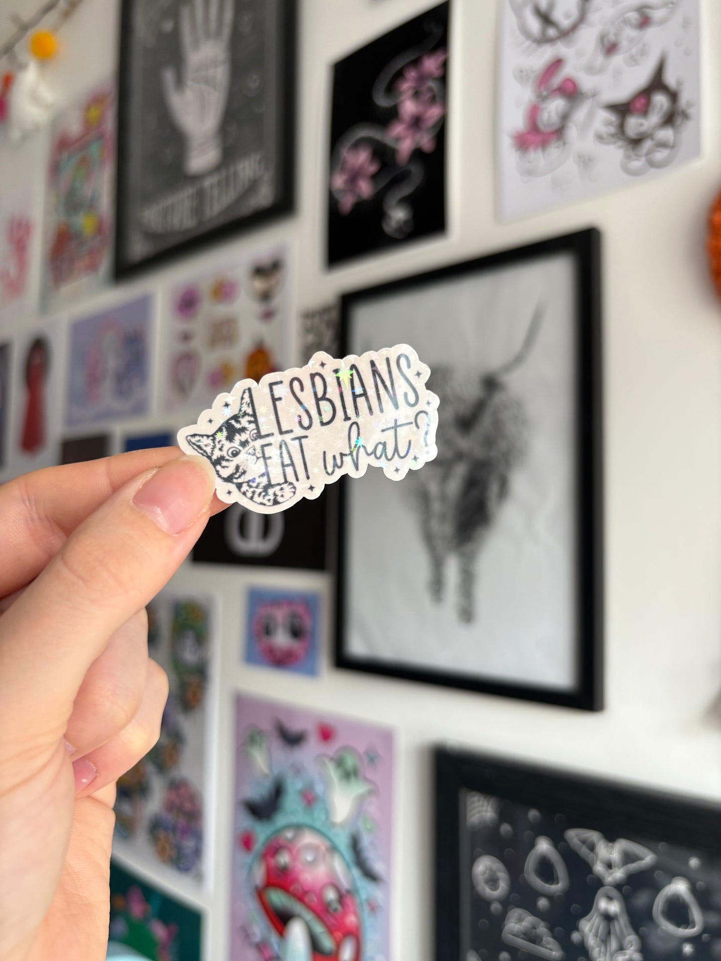 Lesbians Eat What? Holographic Sticker