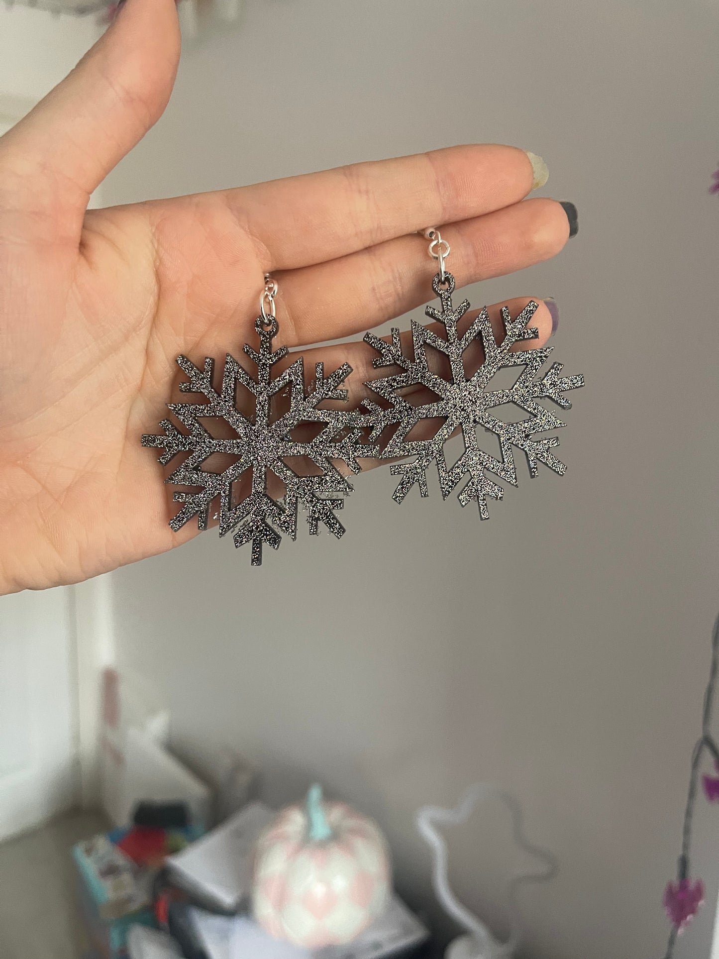 Holographic Snowflake Earrings