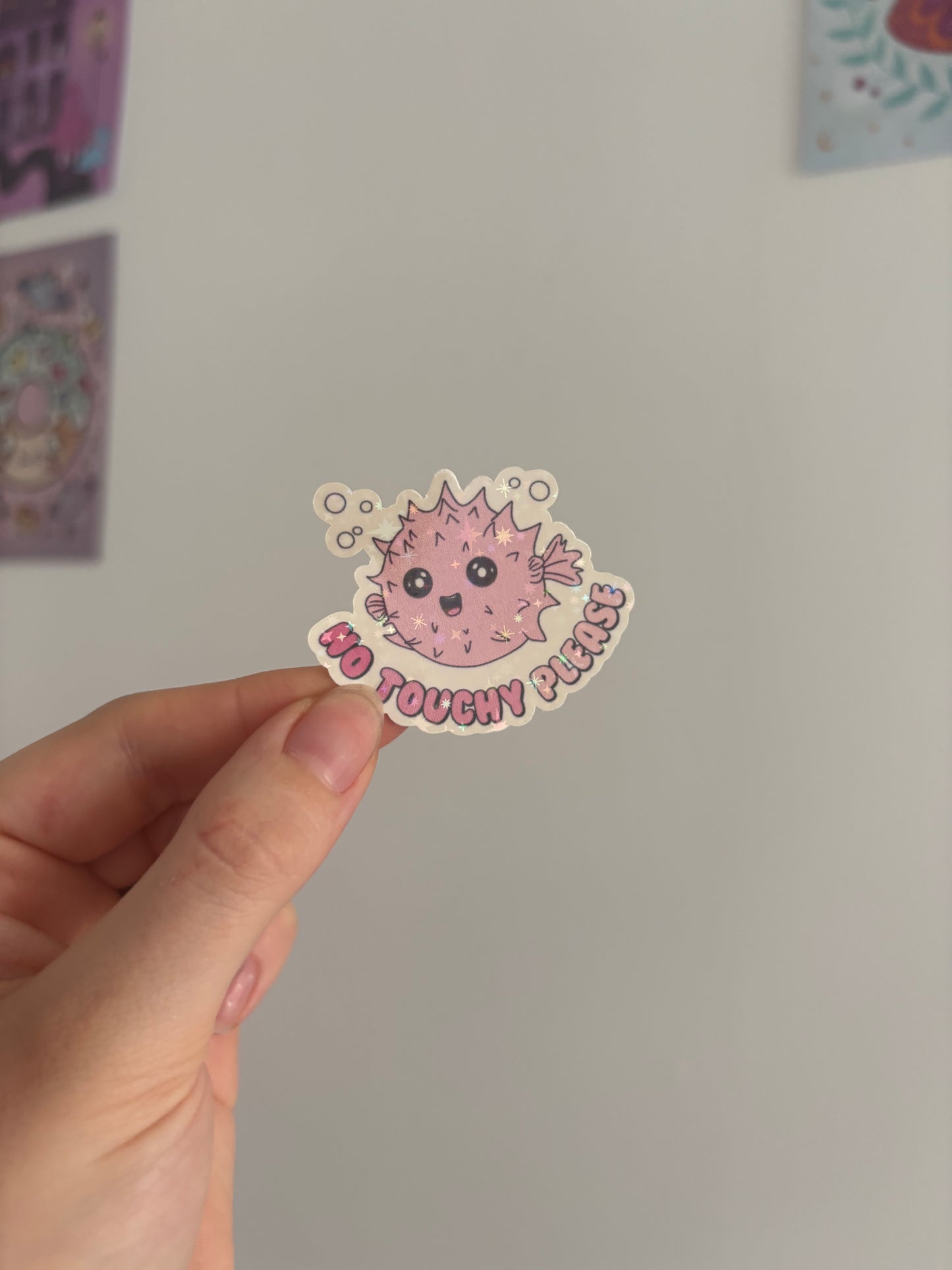 No Touchy Pls Holographic Sticker