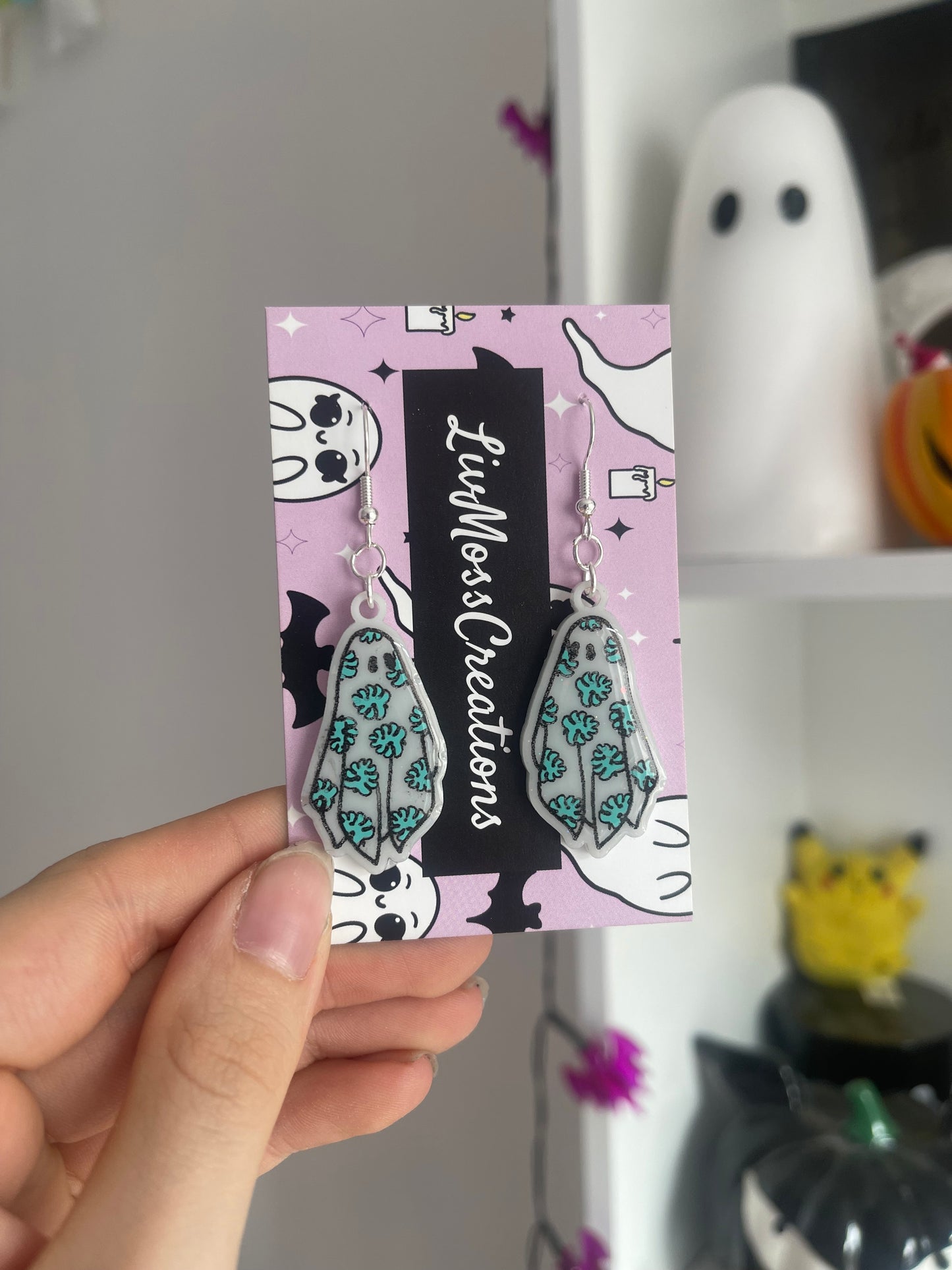 Monstera Ghost Earrings