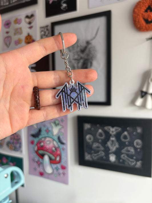 Lilac Holographic Sleepy Keyring