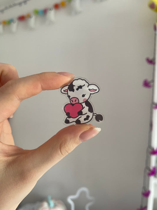 Cute Cow Acrylic Pin