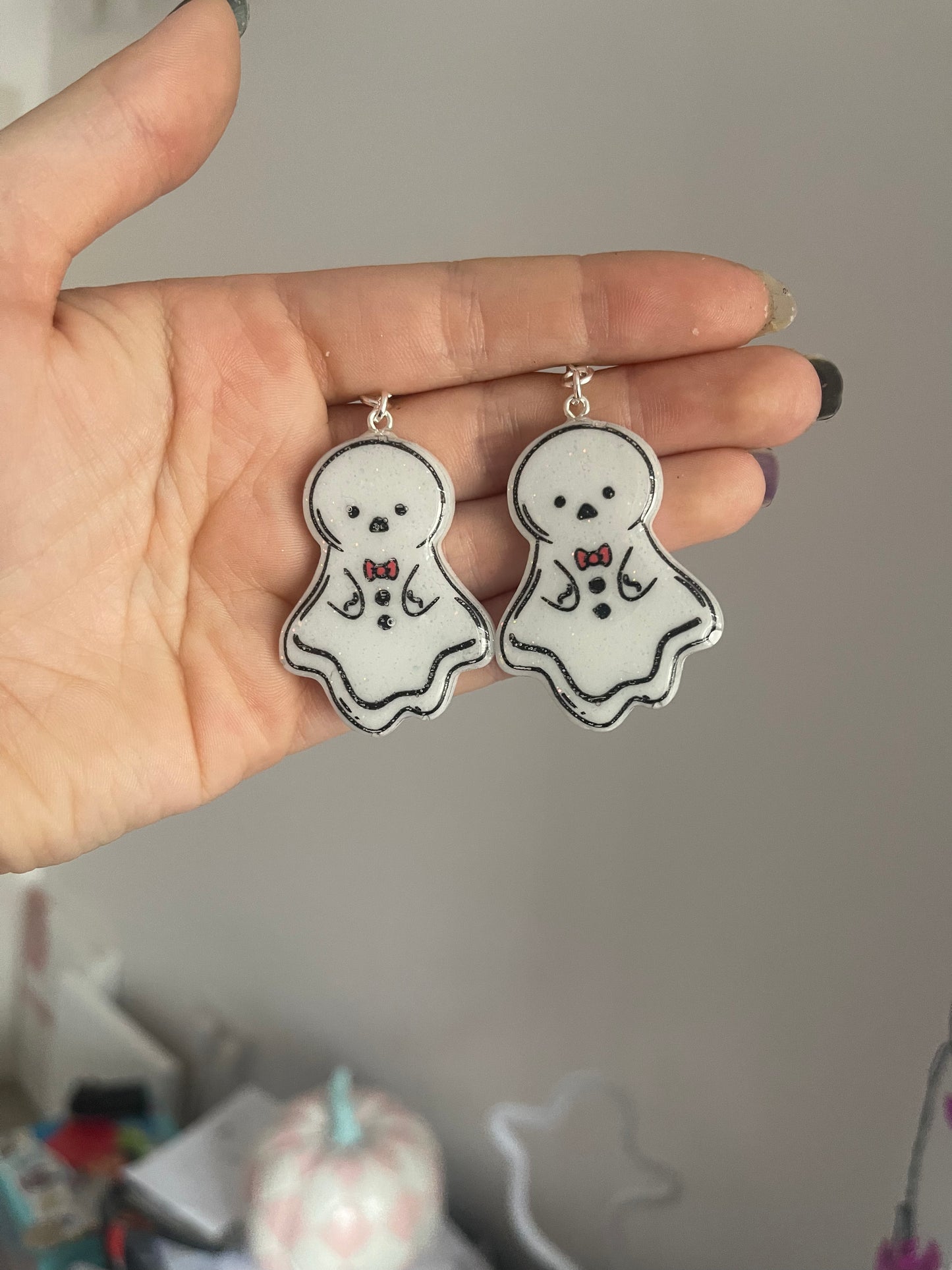 Gingerbread Ghost Earrings