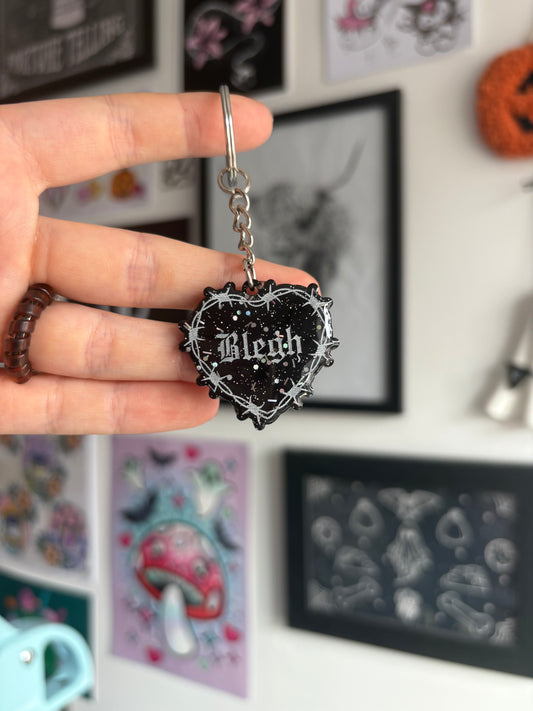 Blegh Barbed Heart Keyring