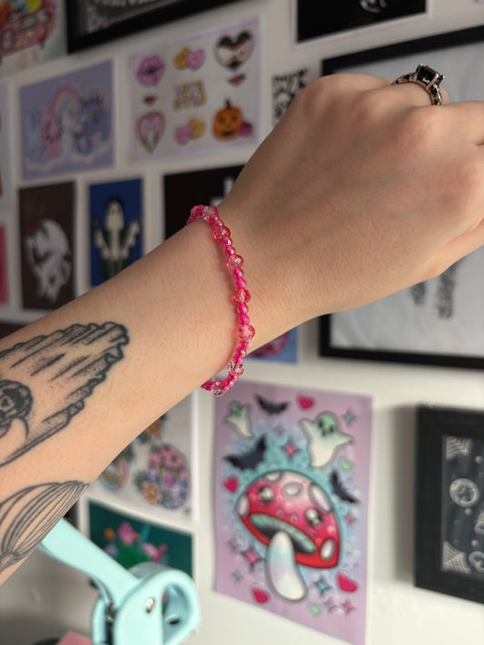 Hot Pink Beaded Bracelet