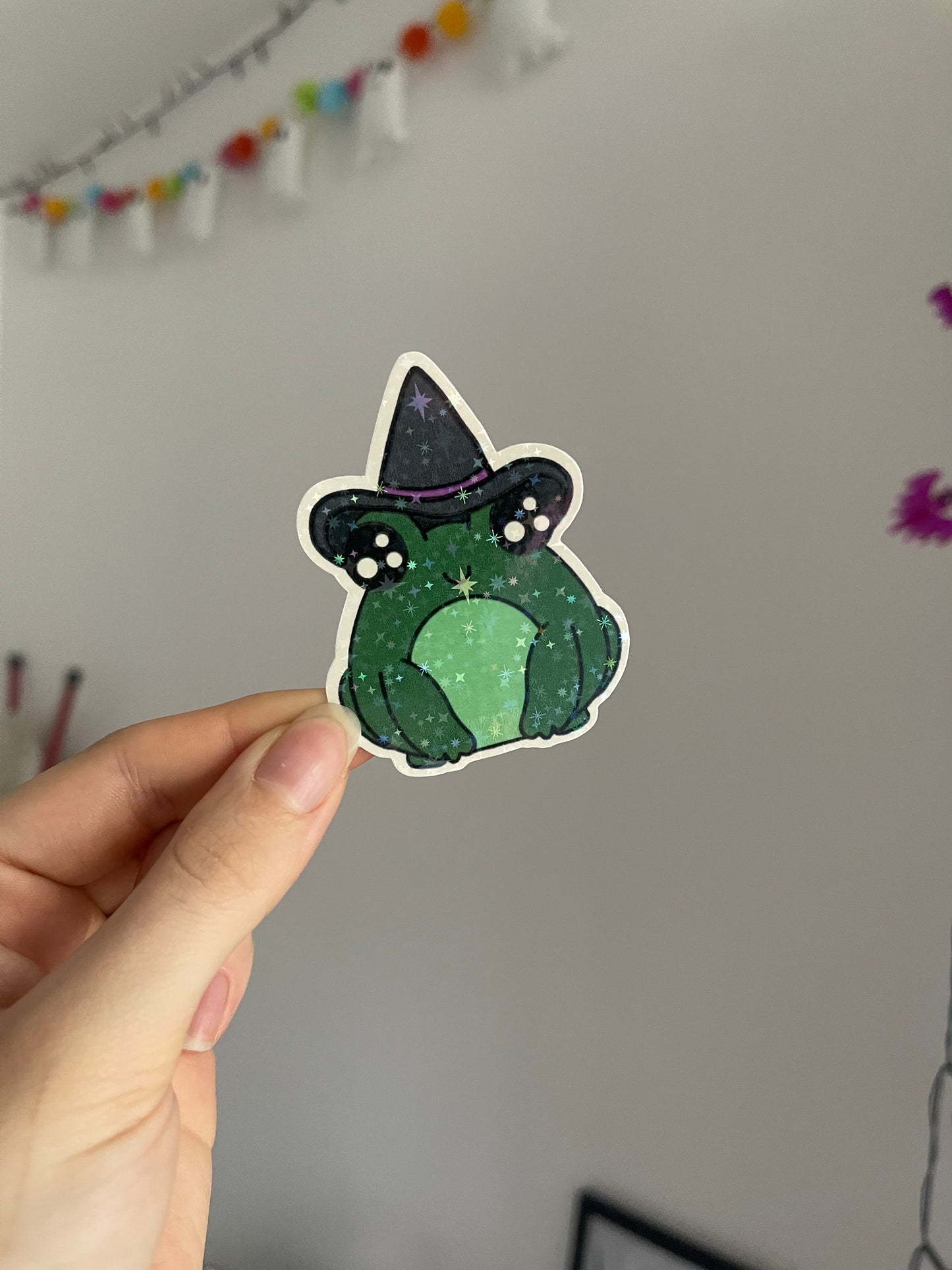 Witch Frog Holographic Sticker